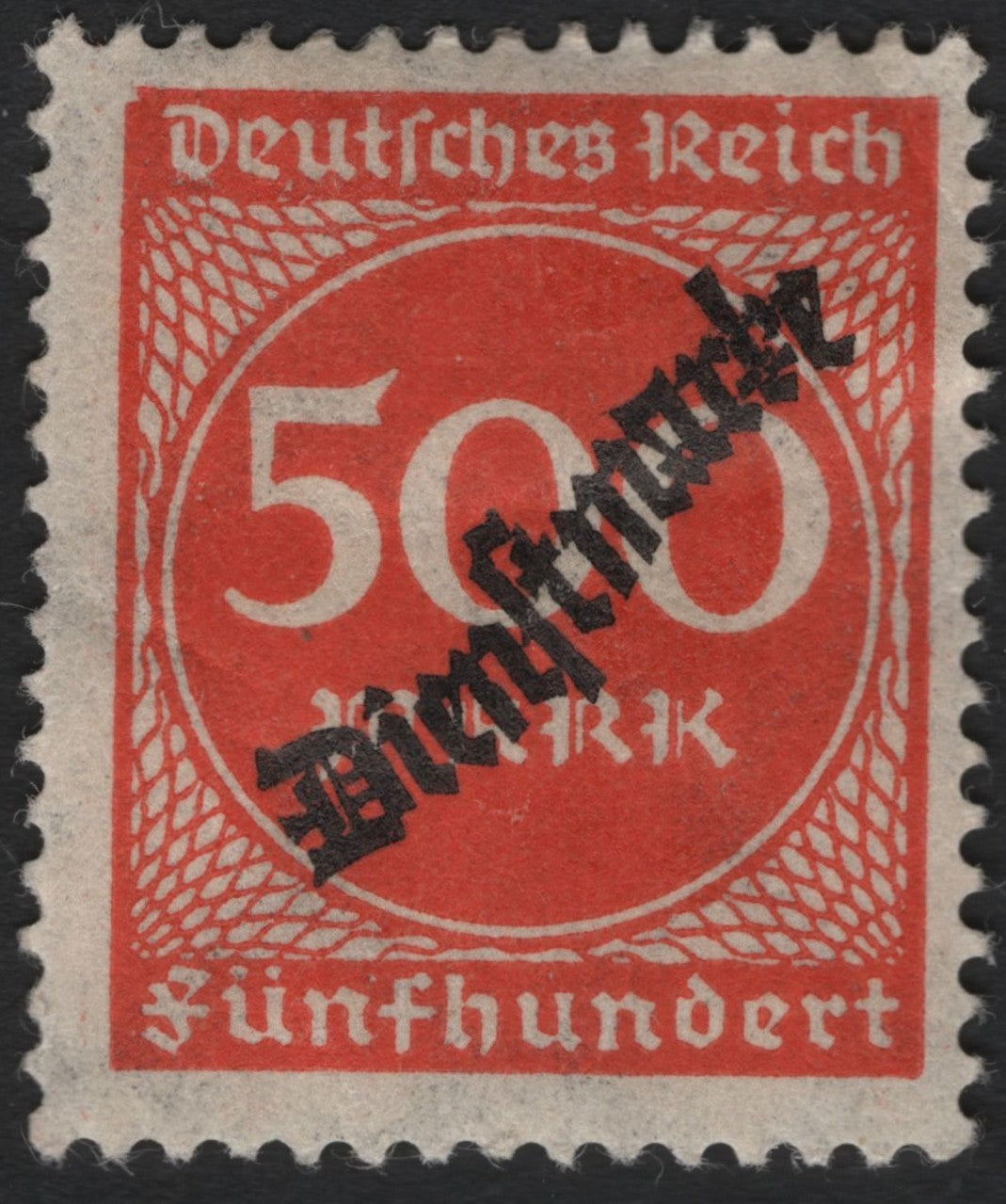 SCG7328 - Germany – 1923 Hyperinflation Era Overprint (500 Mark “Danzig” Provisional Issue)