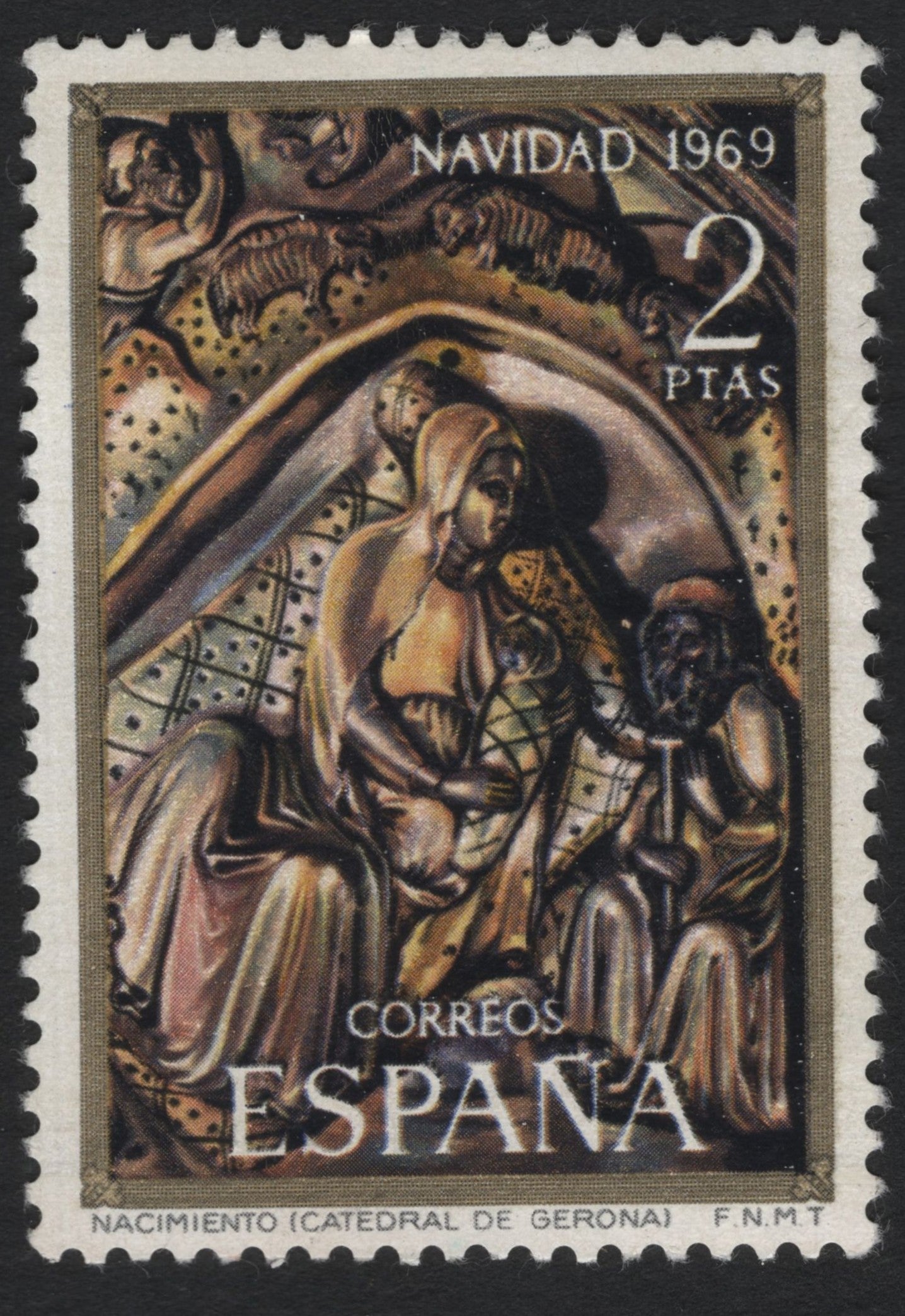 SCG7746 - Spain 1969 Christmas Stamp – Nativity Scene, Girona Cathedral