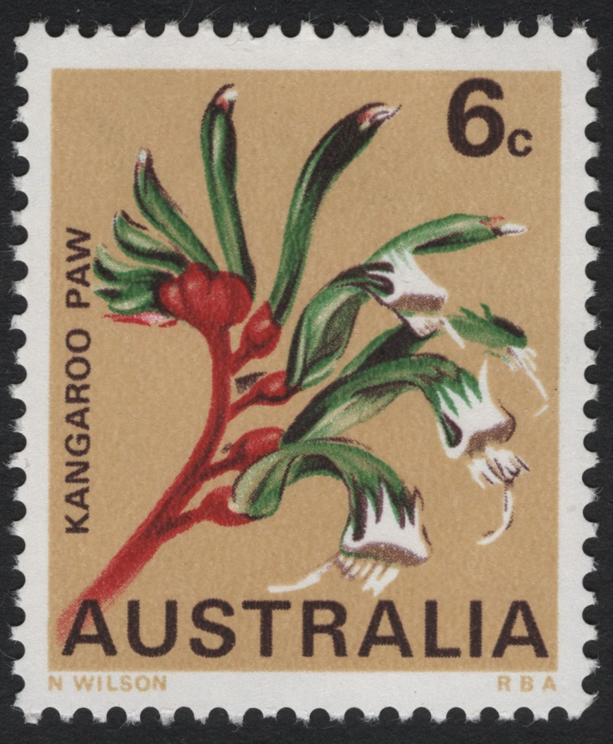 SCG7754 - Australia 1968 – Kangaroo Paw 6c Wildflower Issue