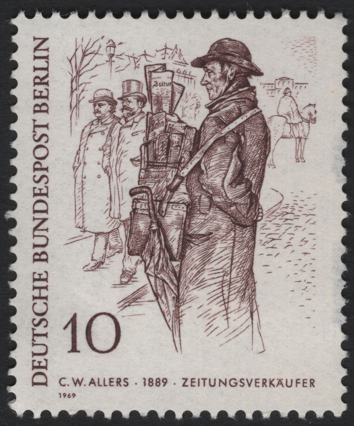 SCG7851 - Berlin Newspaper Seller – C.W. Allers, 1889