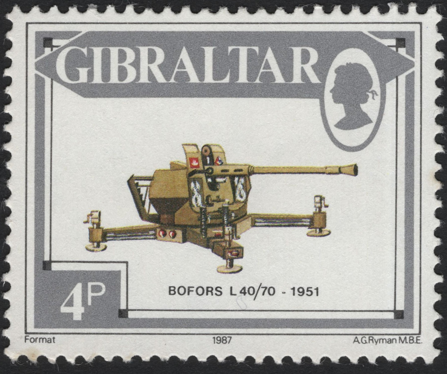 SCG7880 - Gibraltar 1987 – Bofors L40/70 Anti-Aircraft Gun (1951)