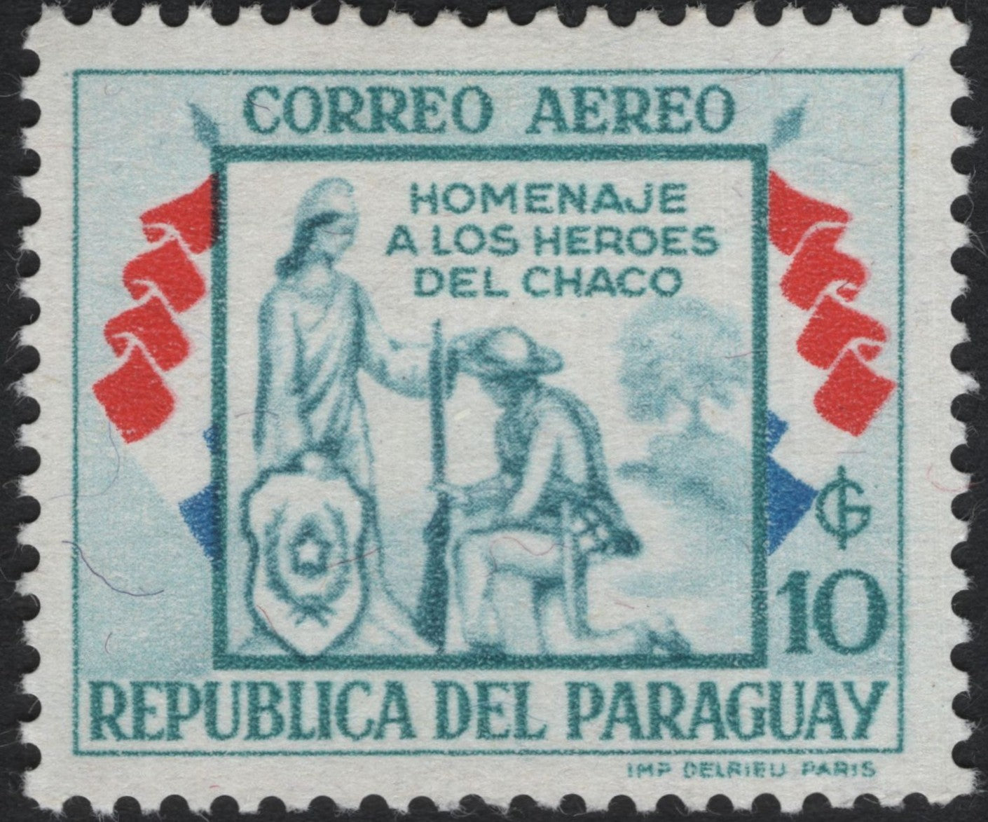 SCG7869 - Paraguay 10 Céntimos Airmail – Tribute to the Heroes of the Chaco