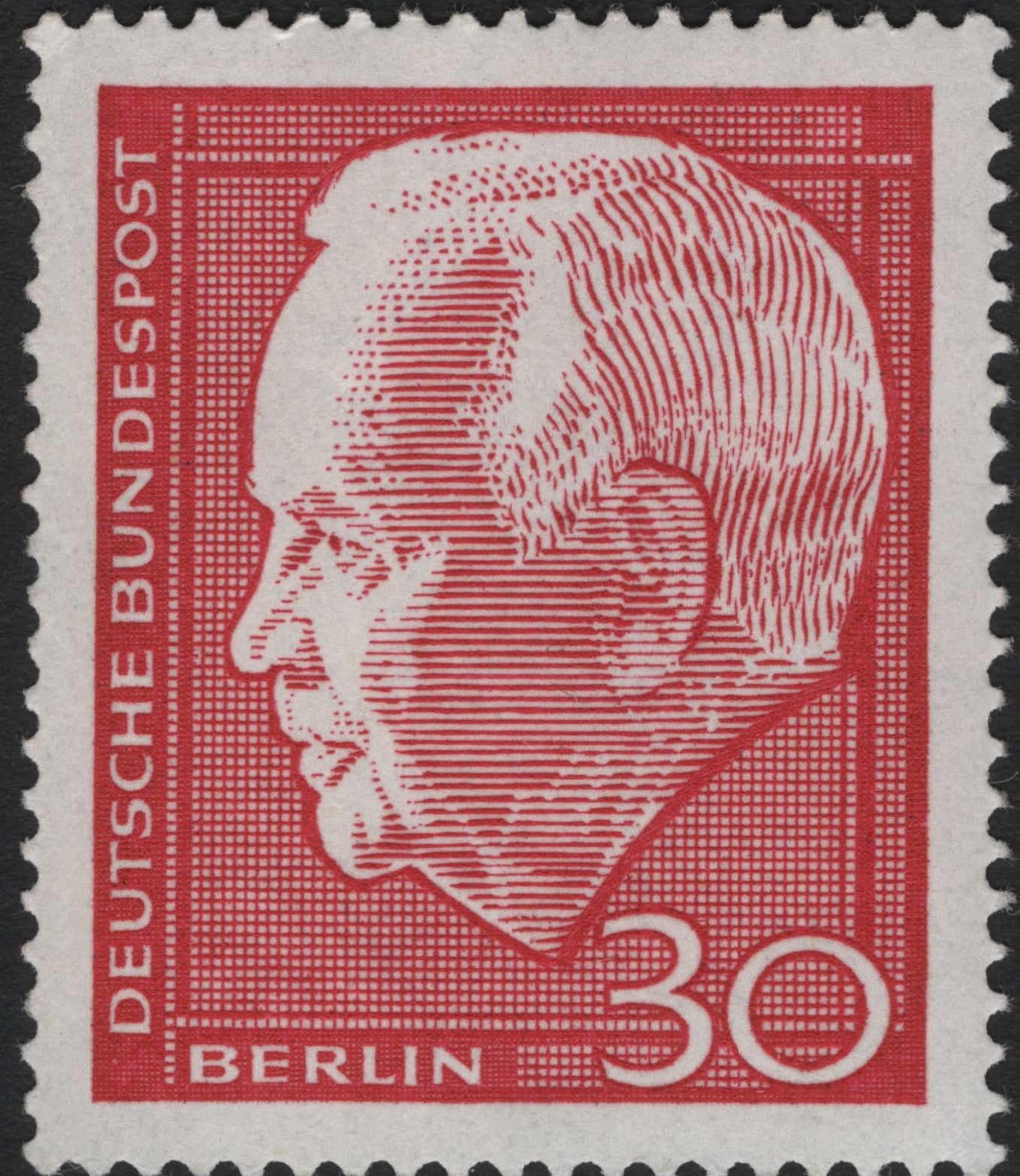 SCG8008 - Berlin 30 Pfennig – President Theodor Heuss (Red)