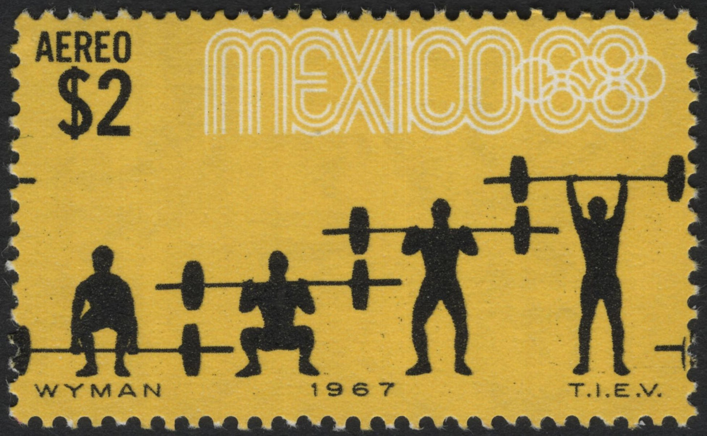 SCG8075 - Mexico 1967 Airmail – Mexico City Olympic Games (Soccer & Weightlifting)