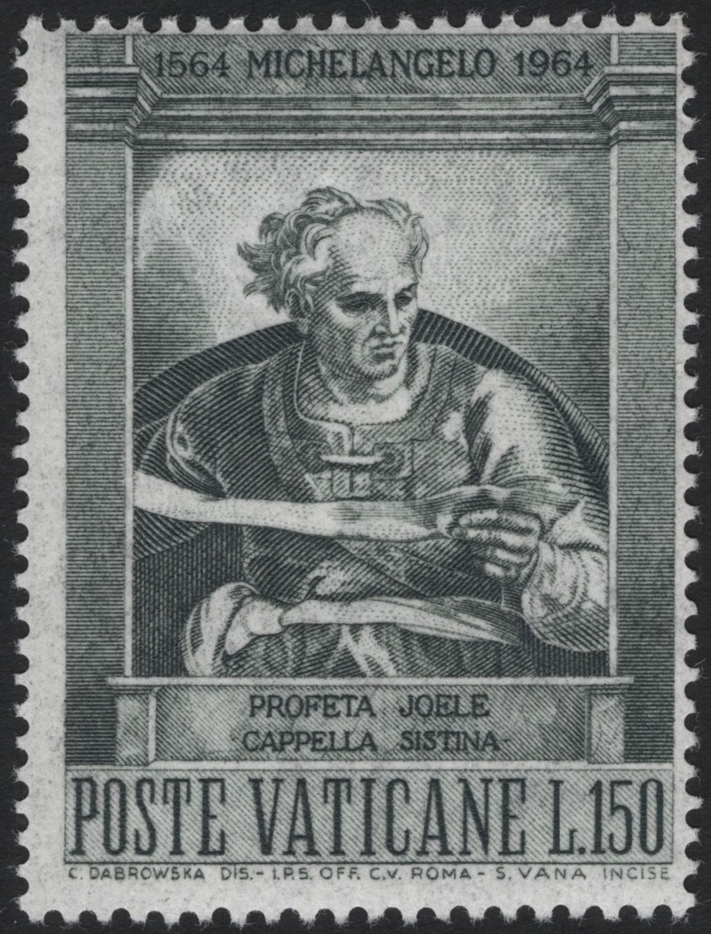 SCG8163 - Vatican City 1964 – Michelangelo Centenary: Sibyl and Prophet from the Sistine Chapel