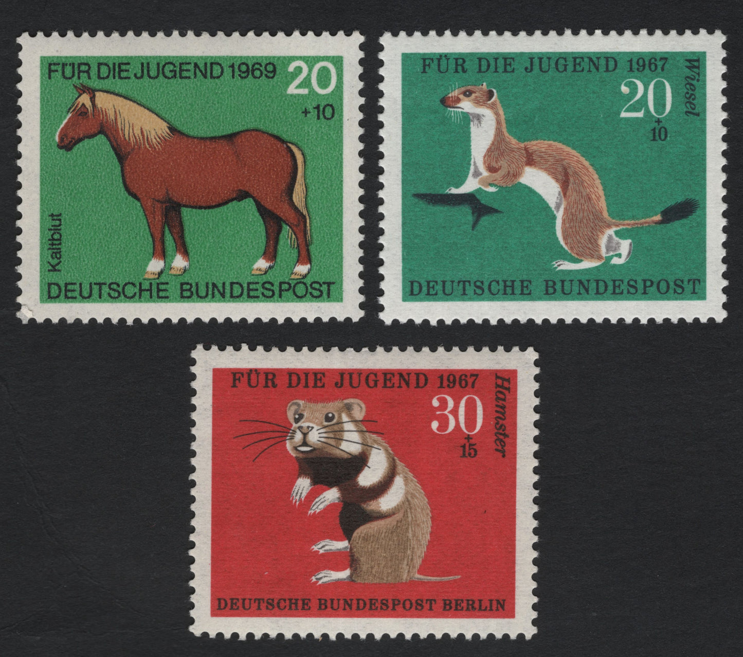 SCG8673 - Germany “Für die Jugend” Animal Welfare Stamps – 1967 & 1969 Issues