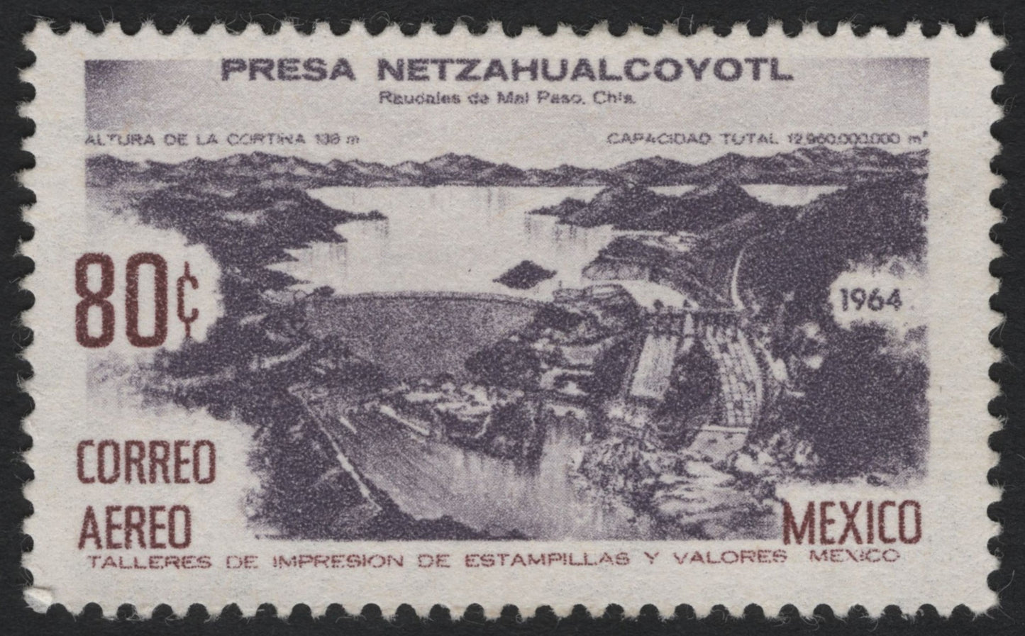 SCG7953 - Mexico 1964 – Presa Netzahualcóyotl Airmail Stamp