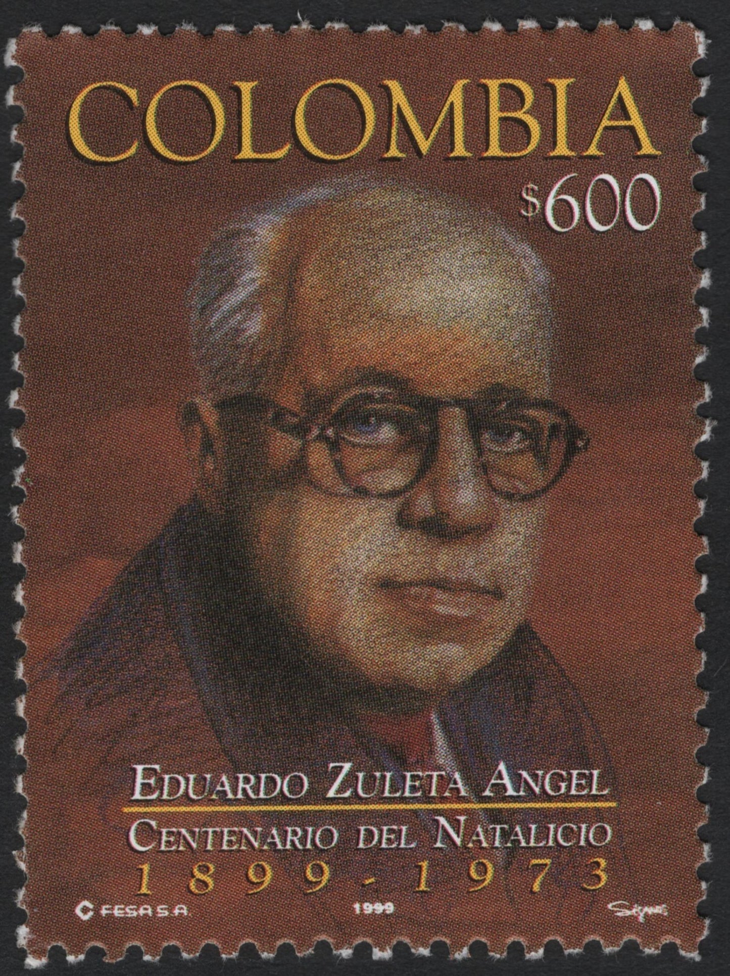 SCG7955 - Colombia 1999 – Centenary of Eduardo Zuleta Ángel