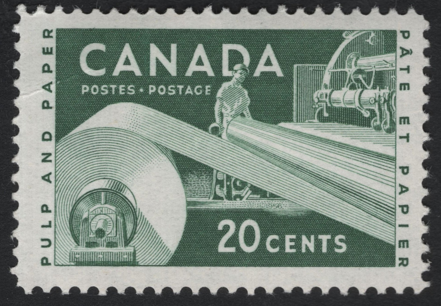 SCG8094 - Canada 1956 “Pulp and Paper Industry” – 20 Cents Green