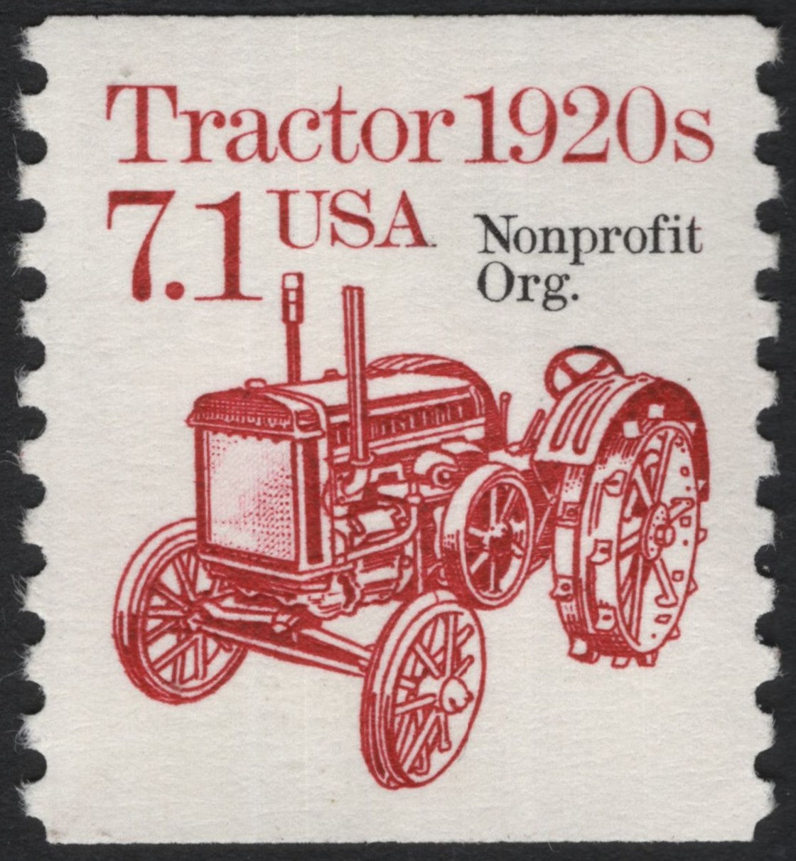 SCG8029 - USA 1920s Tractor Nonprofit Stamp (1987)