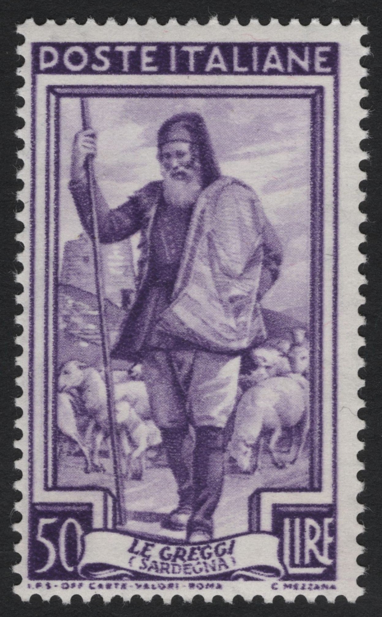 SCG8030 - Italy 1950 – Shepherd and Flock, Sardinia (“Le Greggi – Sardegna”)