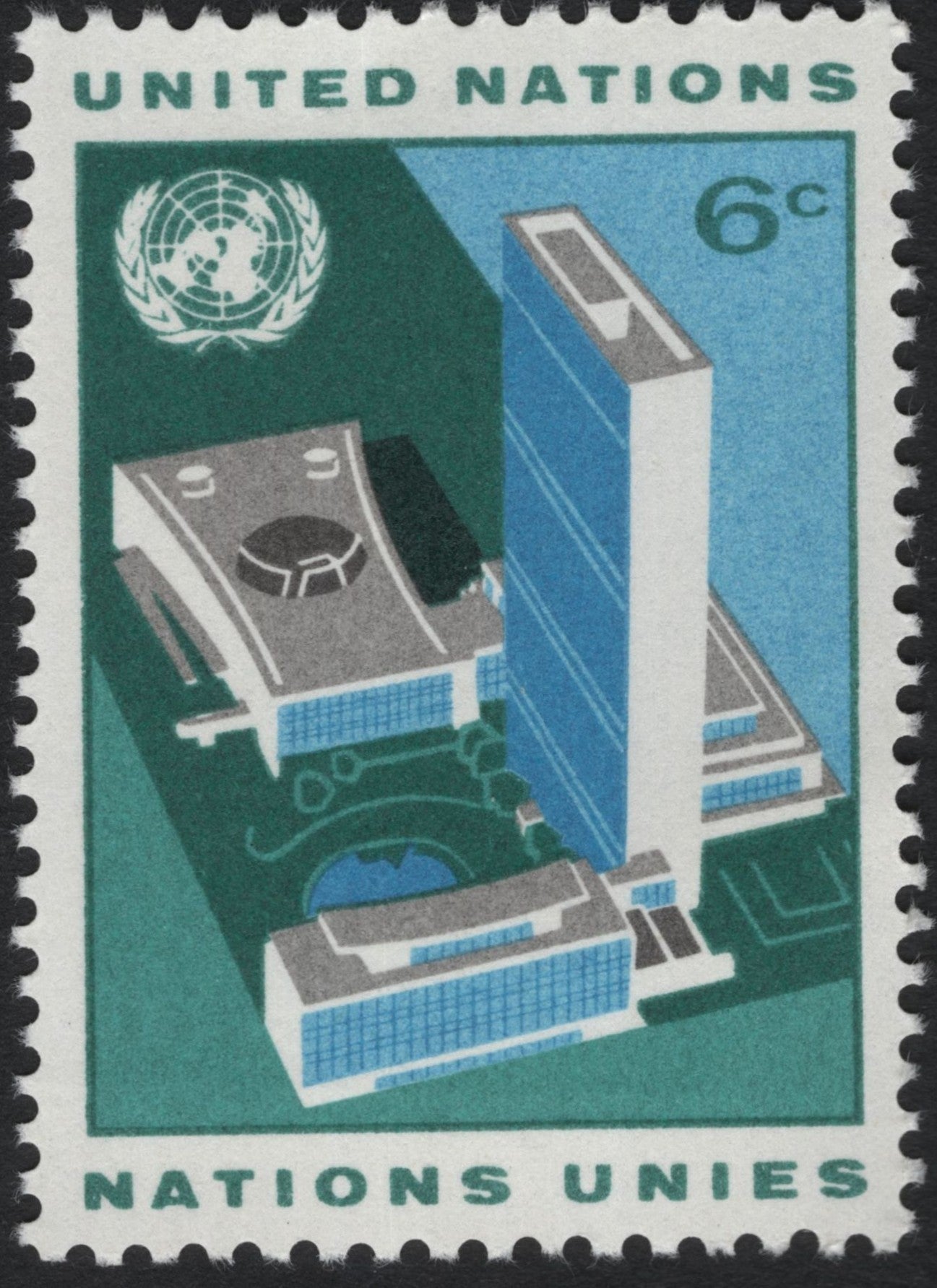 SCG8024 - United Nations Headquarters, New York – 6¢ Issue (1950s)