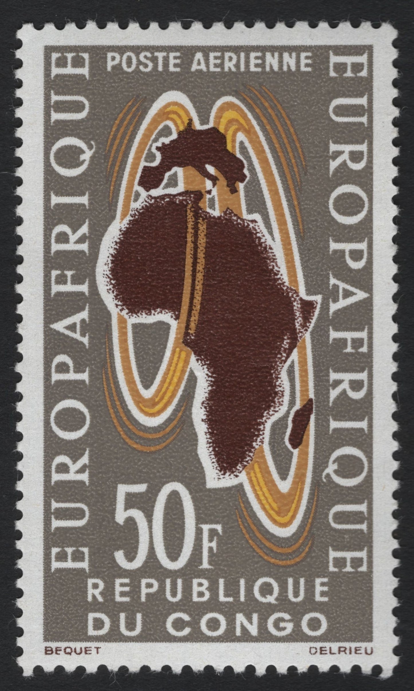 SCG8156 - Republic of Congo 1963 “Europafrique” Airmail Stamp – 50 Francs