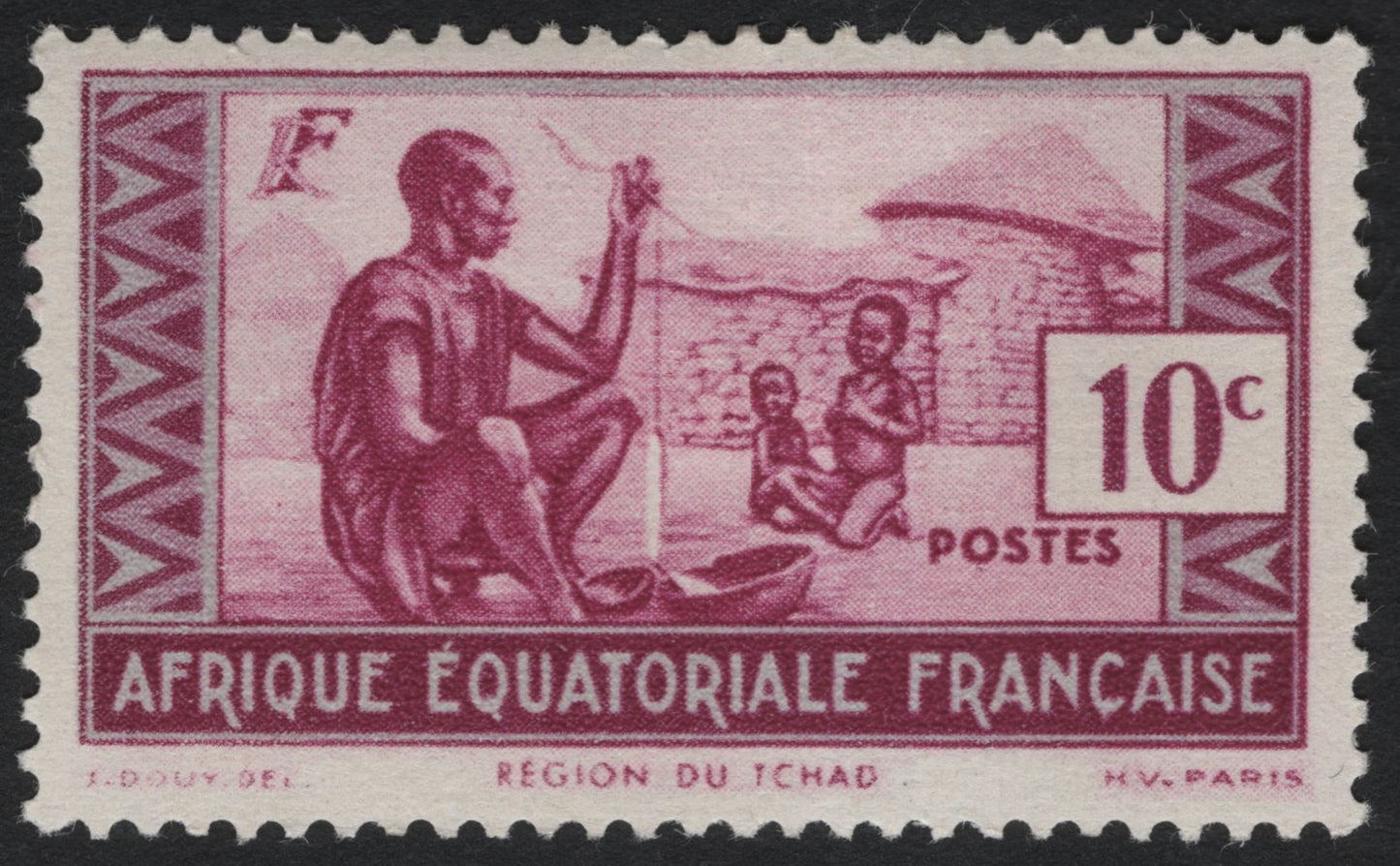 SCG8160 - French Equatorial Africa – Chad Region 10c (Village Scene)