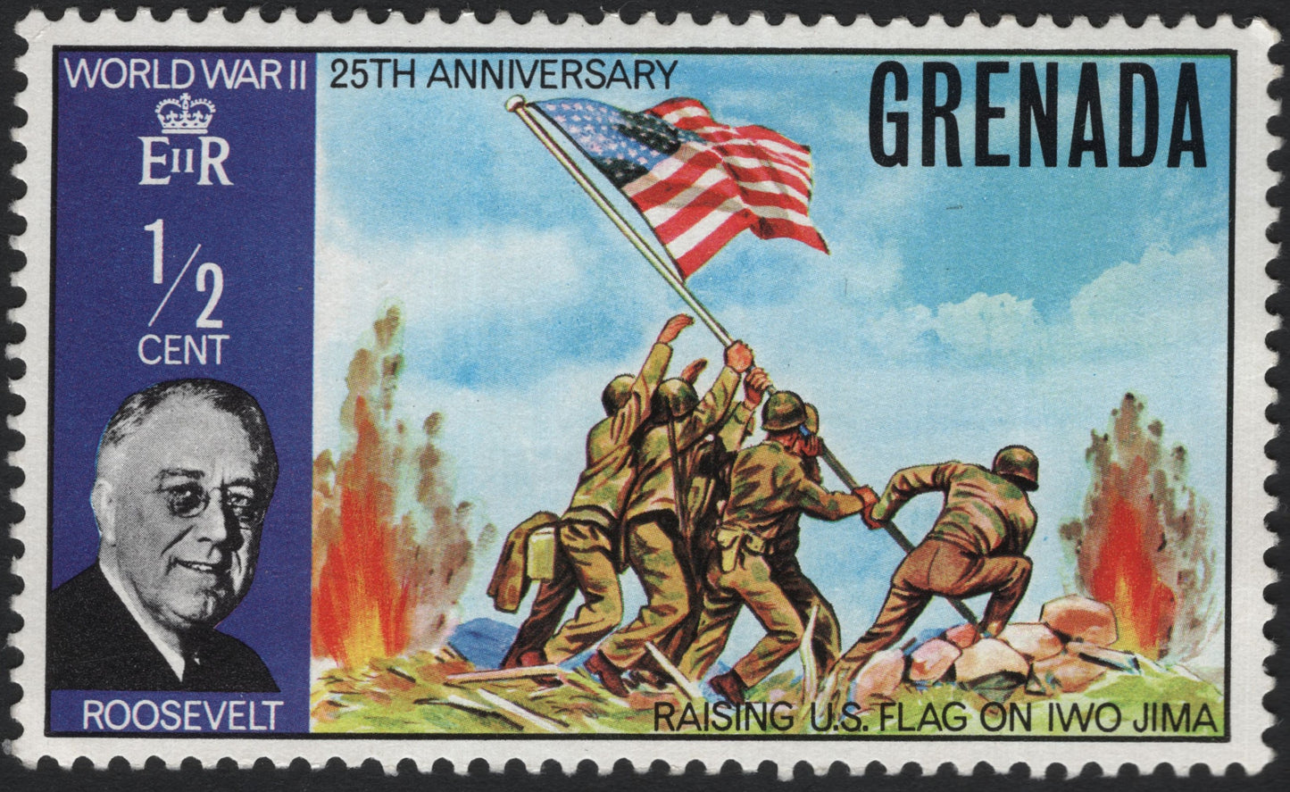 SCG8460 - Grenada 1969 – 25th Anniversary of World War II (Raising U.S. Flag on Iwo Jima)