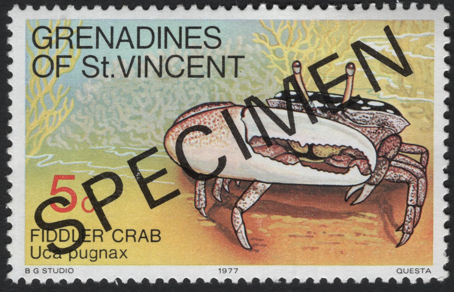 SCG8428 - Fiddler Crab – Grenadines of St. Vincent, 1977