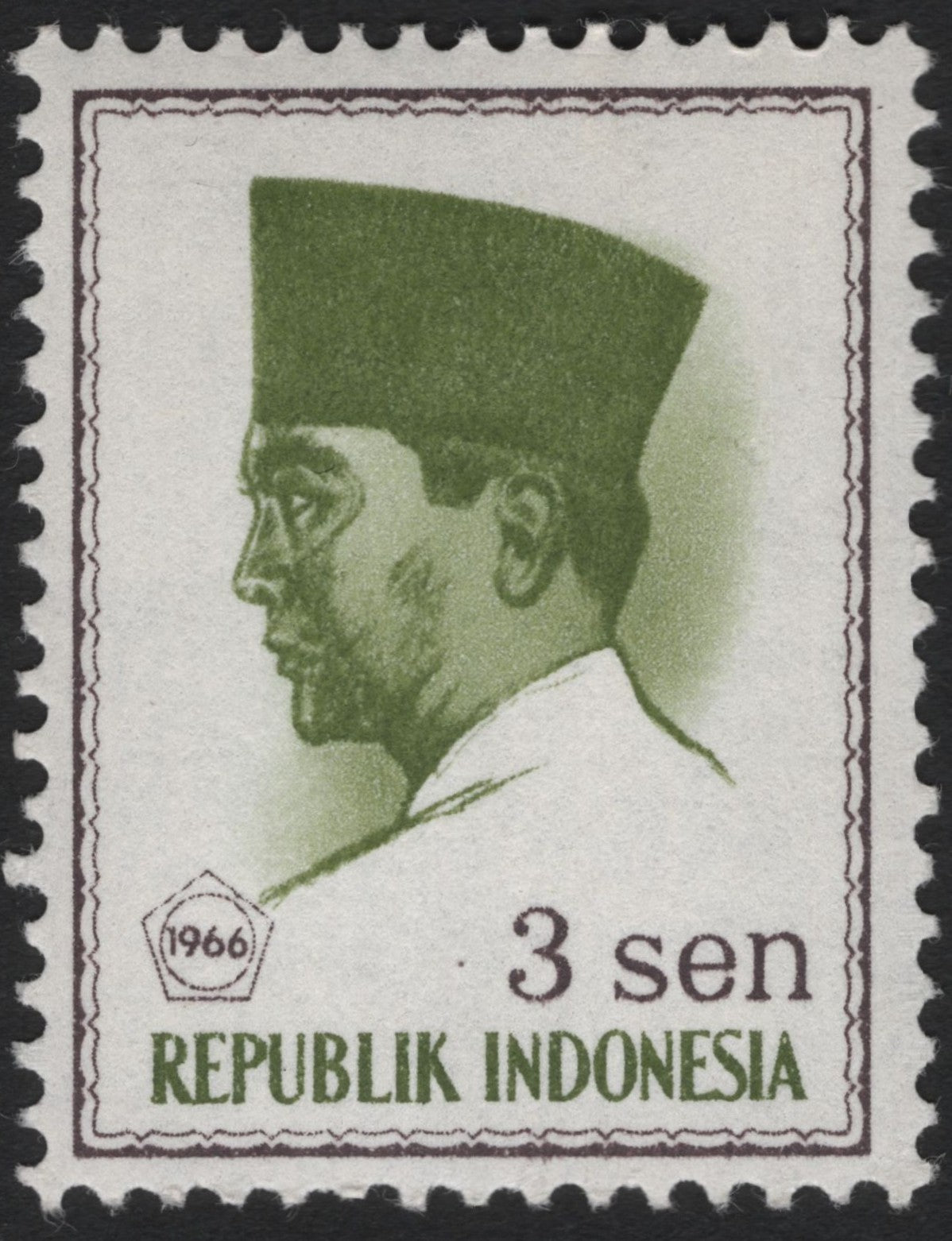 SCG8265 - Indonesia 1966 – President Sukarno 3 Sen