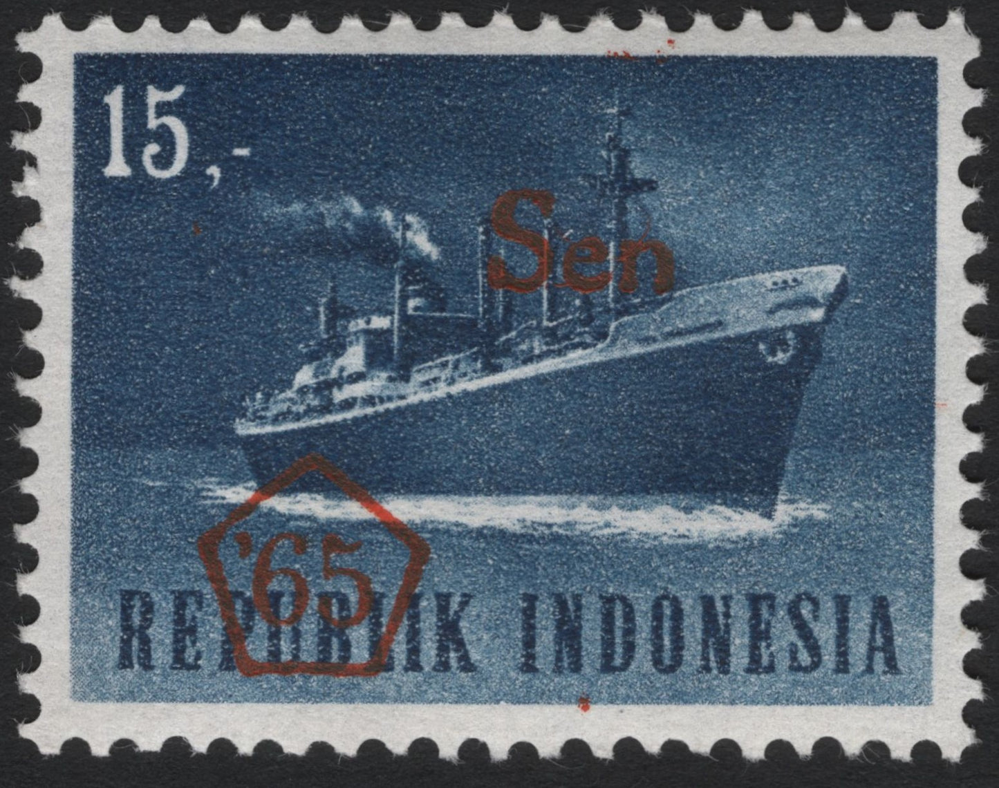 SCG8270 - Indonesia – 1965 Ship Overprint Stamp