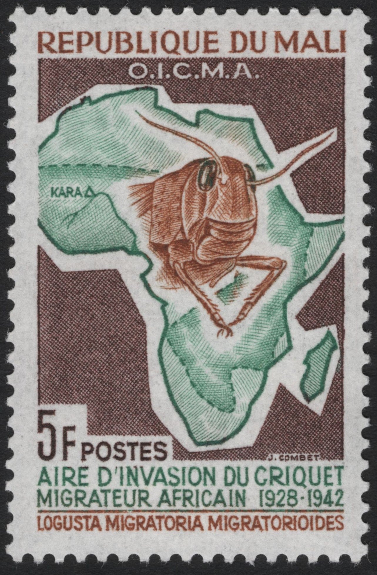 SCG8273 - Mali 1962 – African Migratory Locust Invasion Map