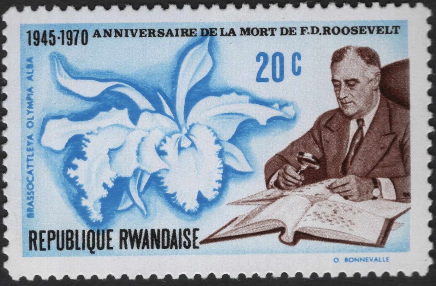 SCG8472 - Rwanda 1970 – 25th Anniversary of the Death of Franklin D. Roosevelt