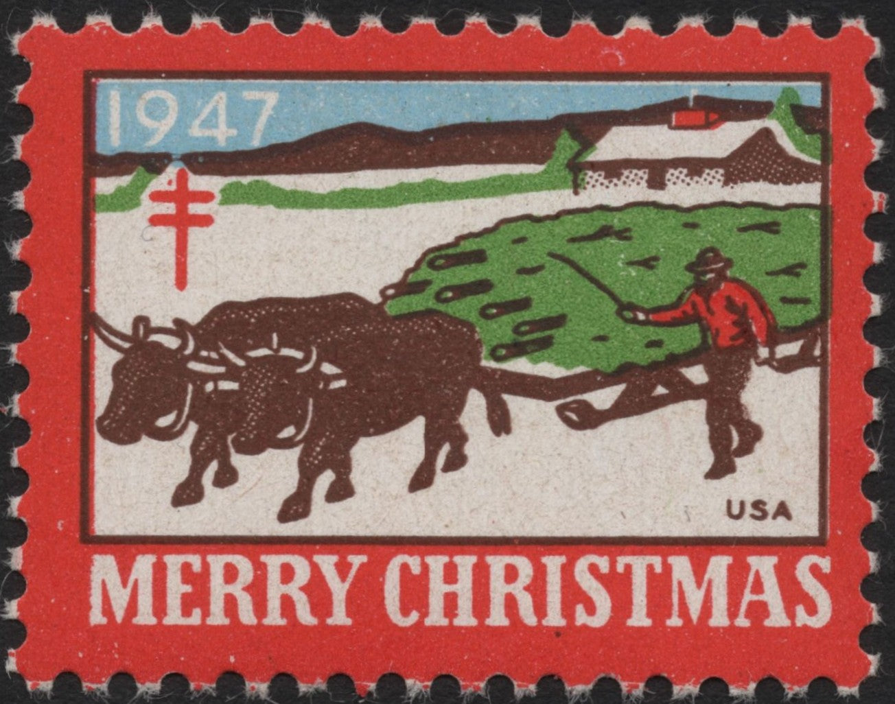 SCG8646 - USA 1947 “Merry Christmas” Semi-Postal Label