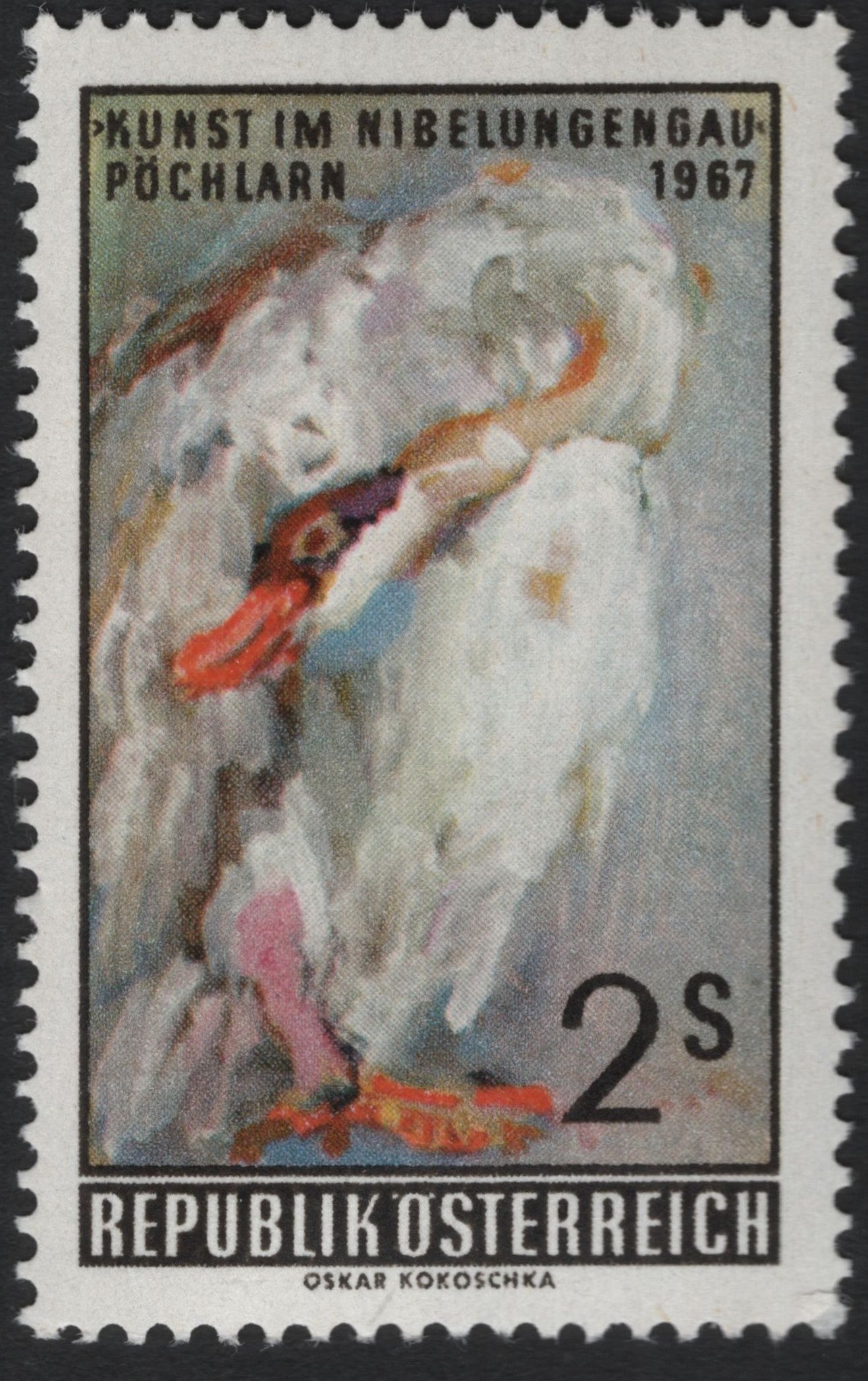 SCG8595 - Austria 1967 – Oskar Kokoschka “Swan” (Kunst im Nibelungengau, Pöchlarn)
