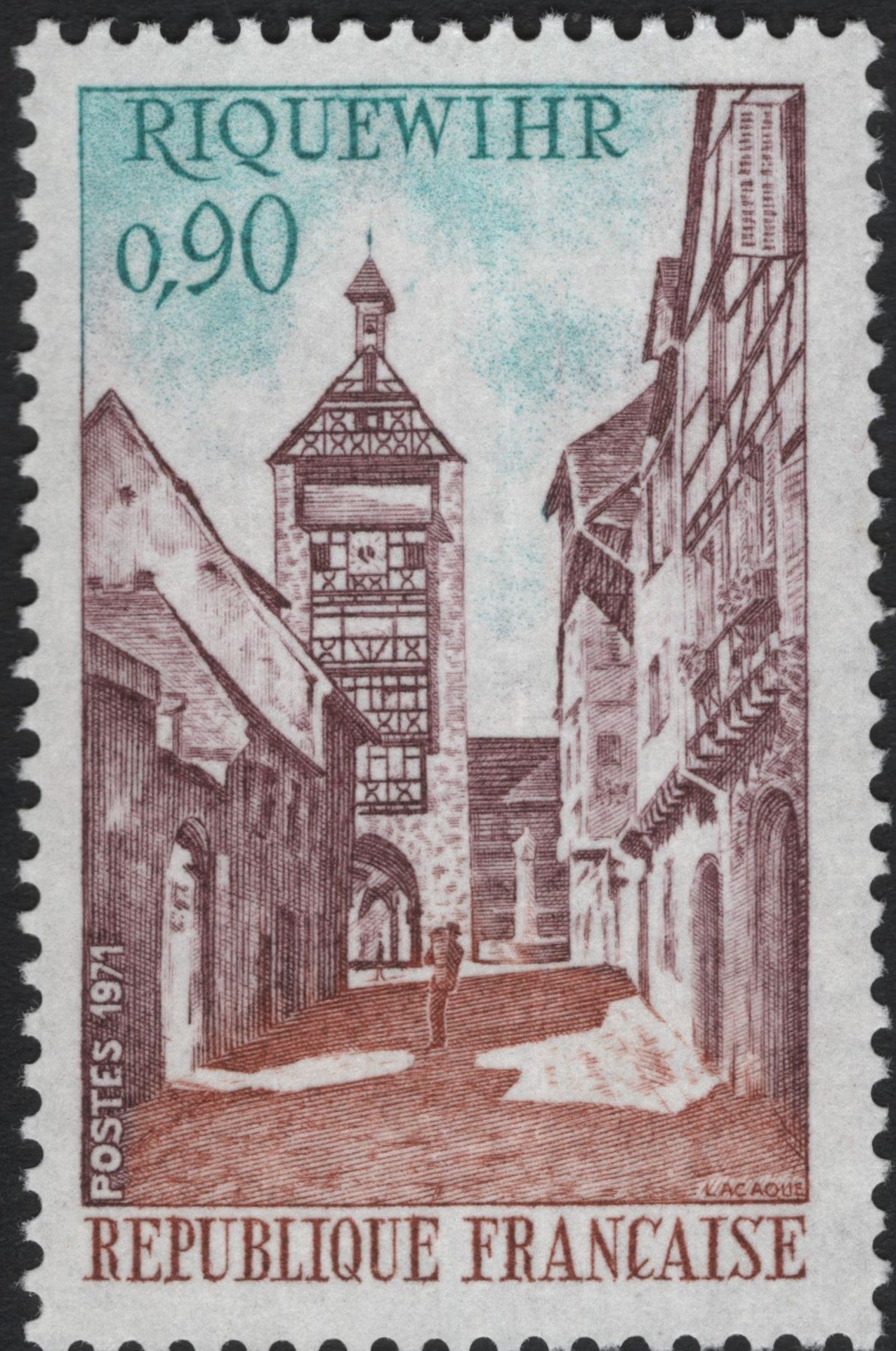 SCG8743 - France 1971 – Riquewihr Village Scene