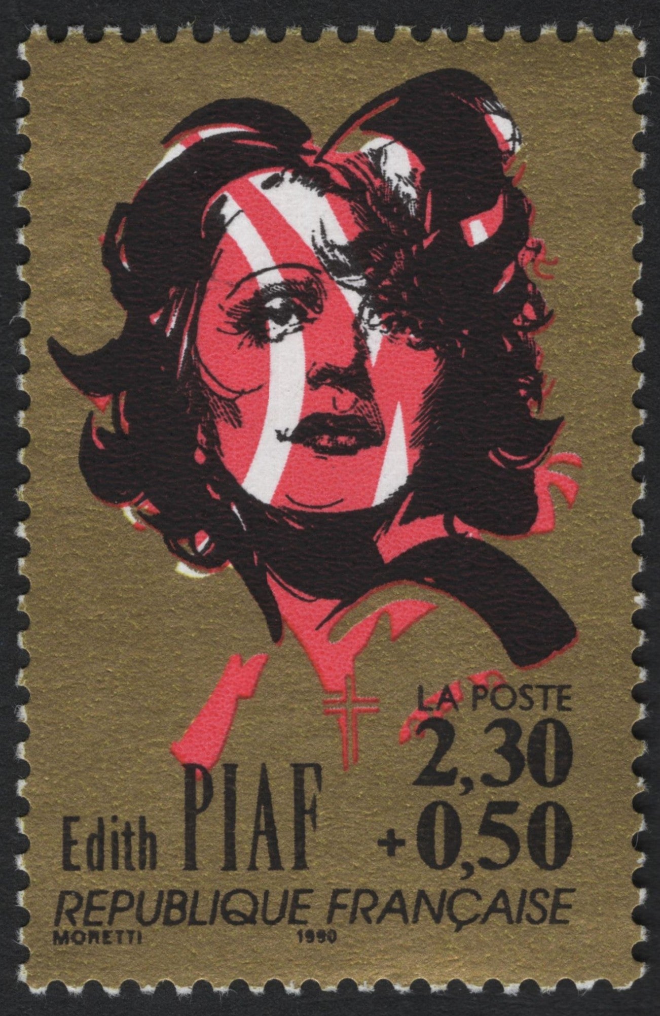SCG8604 - France 1990 – Édith Piaf Semi-Postal Stamp
