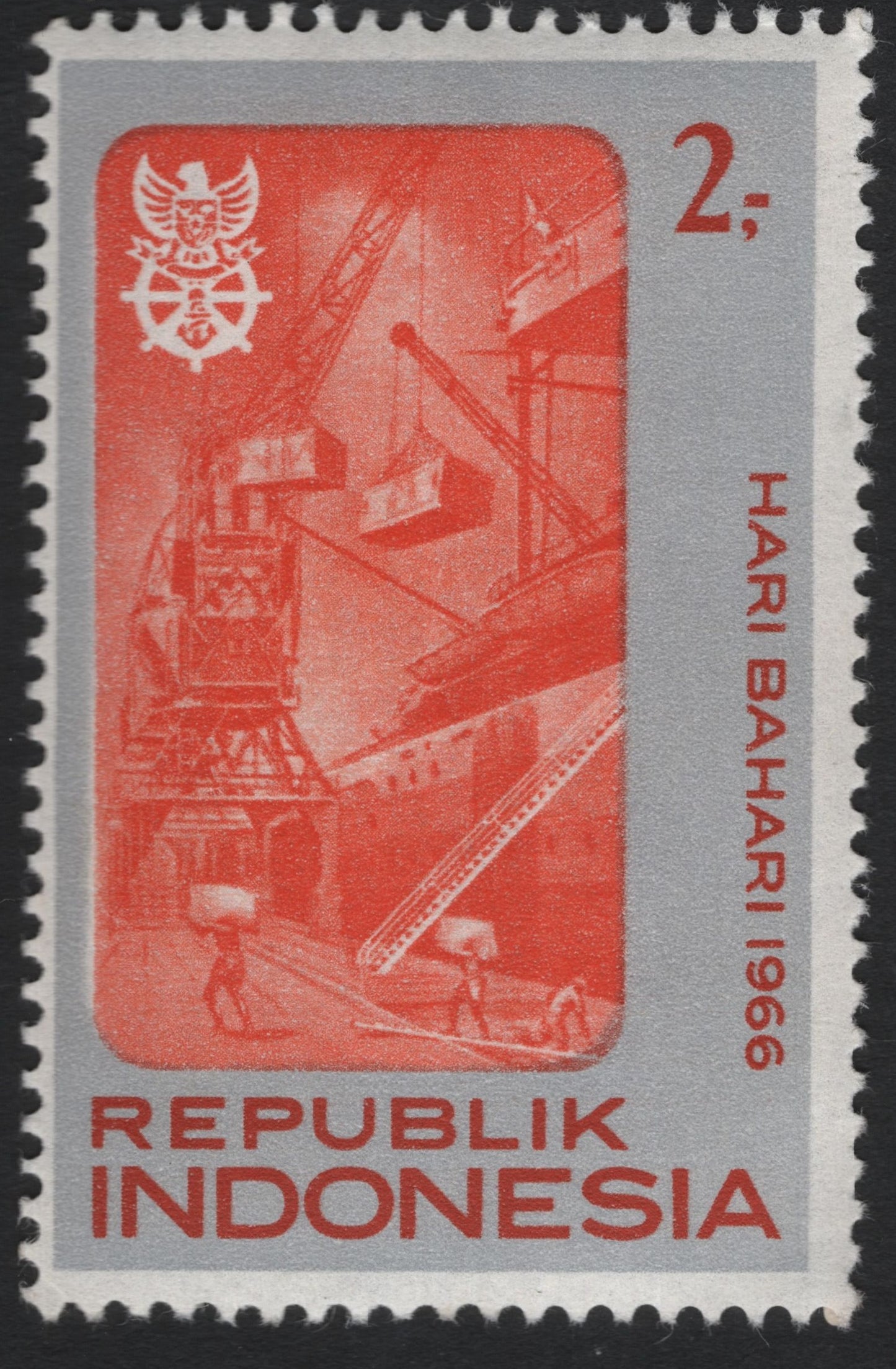 SCG8608 - Indonesia 1966 – Maritime Day (“Hari Bahari”) 2 Rupiah Stamp