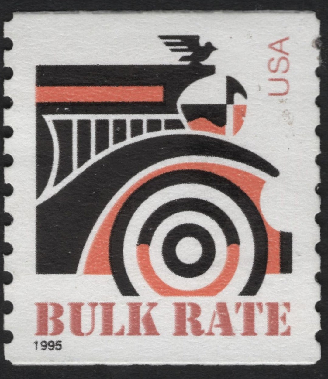 SCG8641 - USA 1995 “Bulk Rate” Coil Stamp – Stylized Eagle and Wheel Design