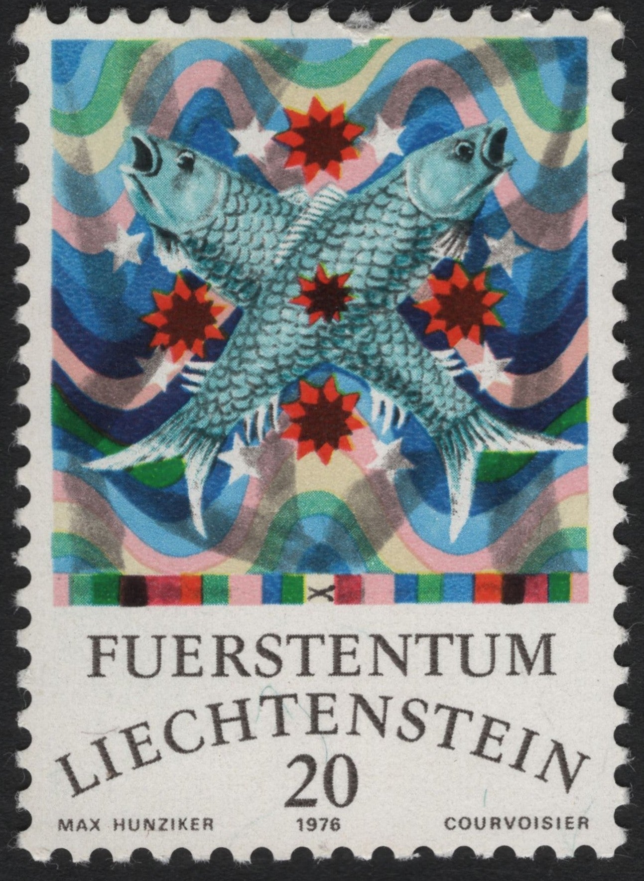 SCG8760 - Liechtenstein 1976 – Pisces Zodiac Sign Stamp