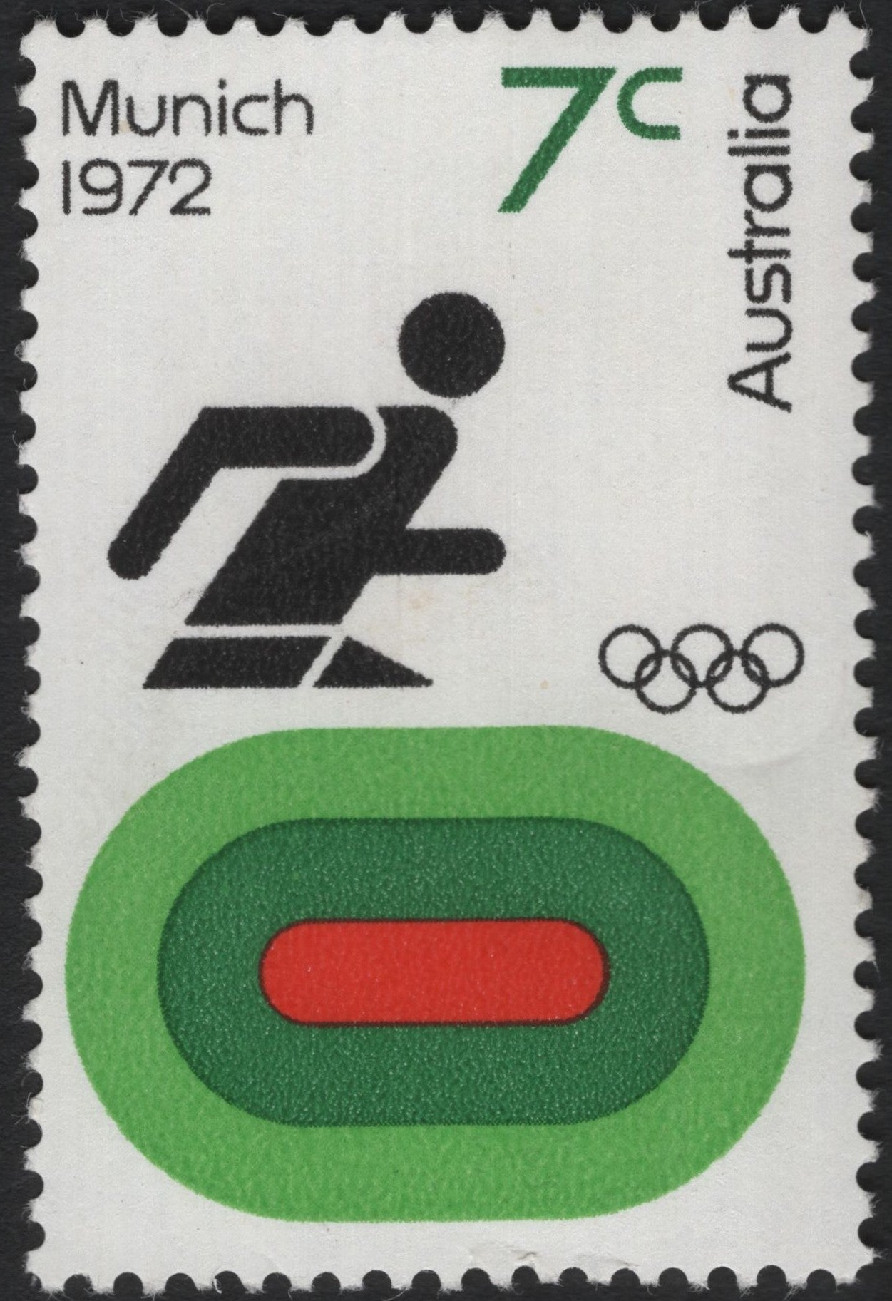 SCG8764 - Australia 1972 Munich Olympic Games Stamp – 7¢ Athletics Design