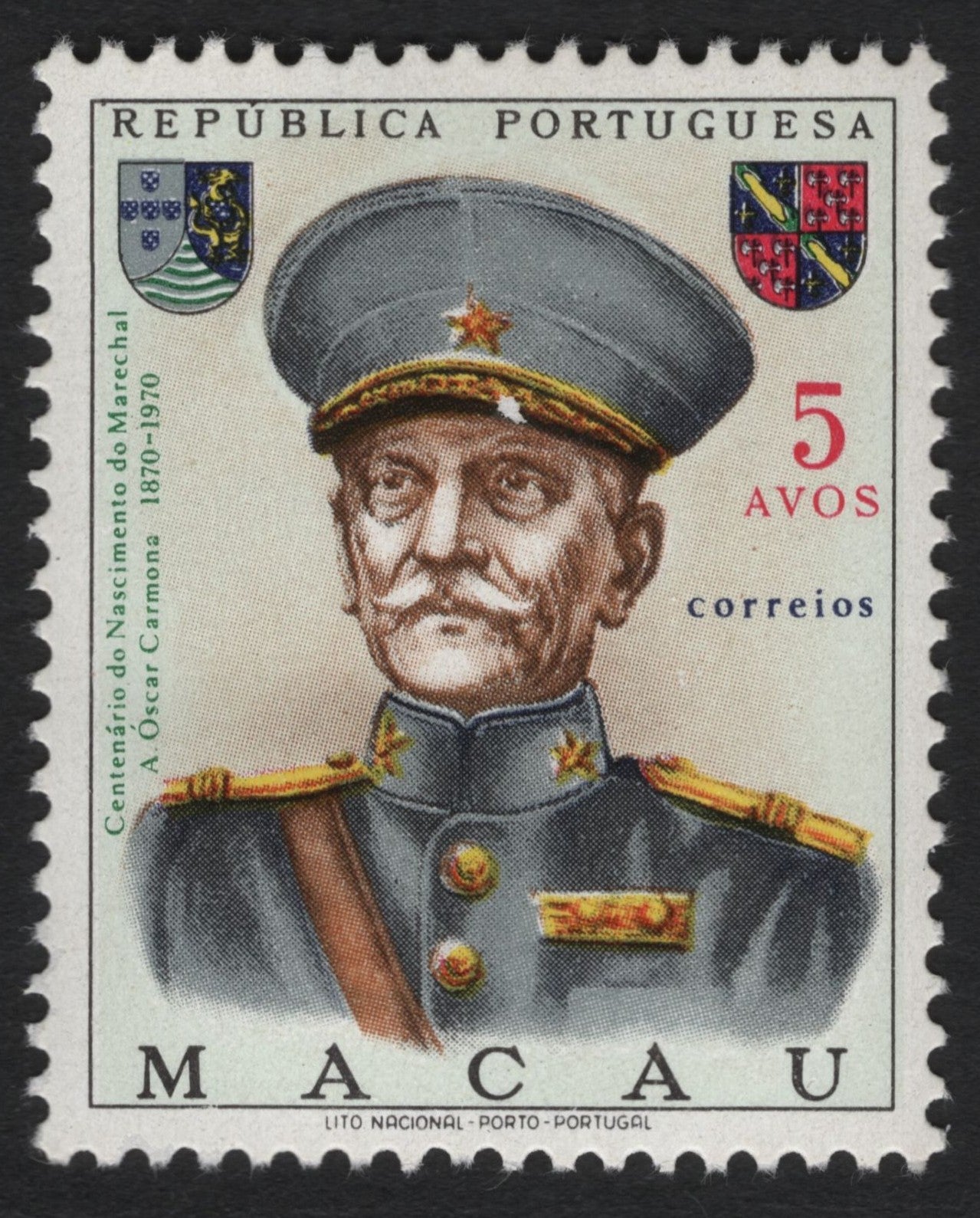 SCG8770 - Macau 1970 – Centenary of Marshal Óscar Carmona’s Birth