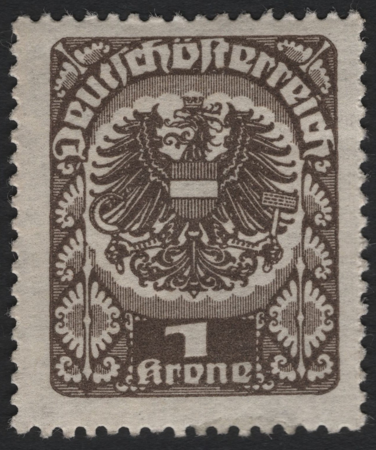 SCG8928 - Austria – 1919 “Deutschösterreich” 1 Krone Coat of Arms