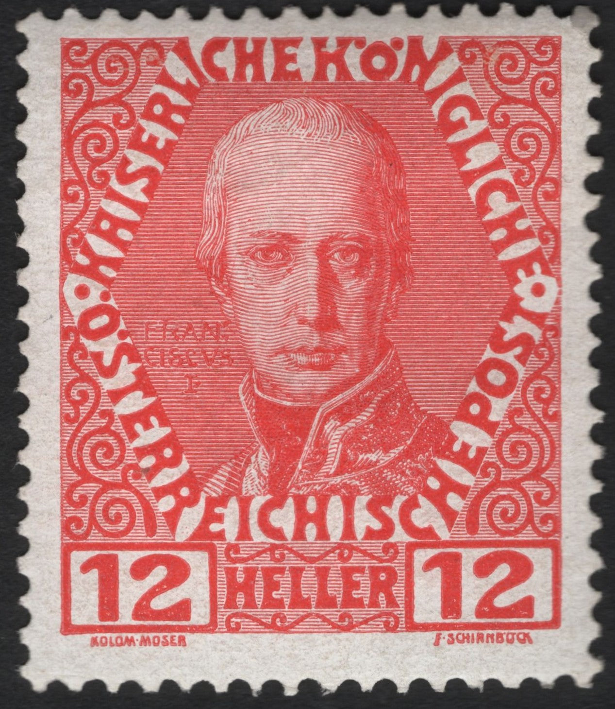 SCG8911 - Austria 1910 – Emperor Franz II (I) – 12 Heller Red (Jubilee Issue)