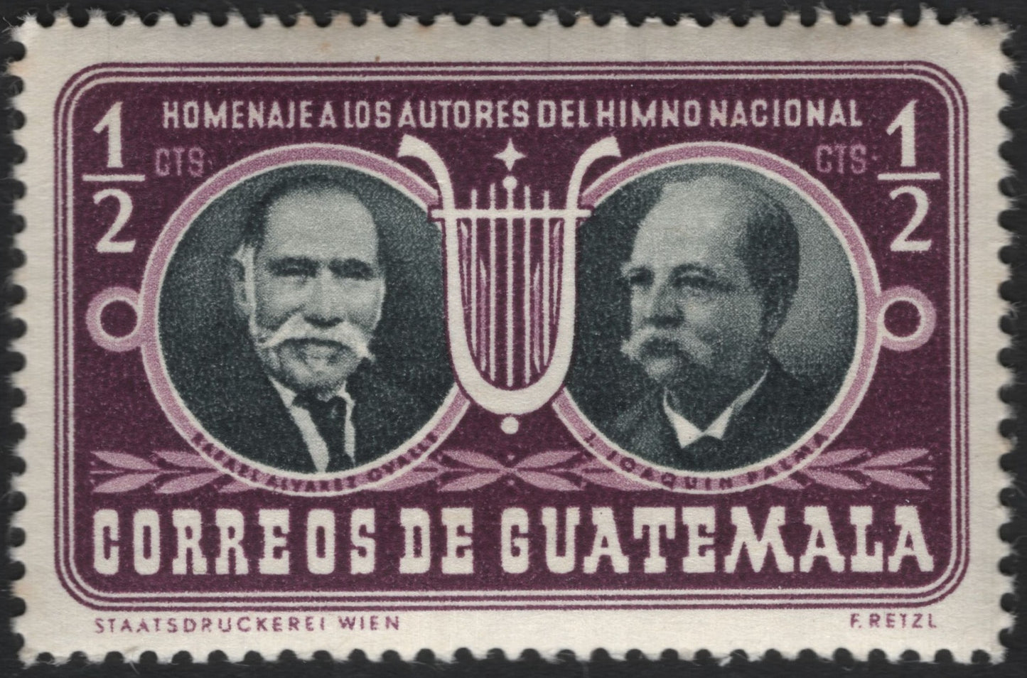 SCG8899 - Guatemala – Homage to the Authors of the National Anthem (½ Centavo)