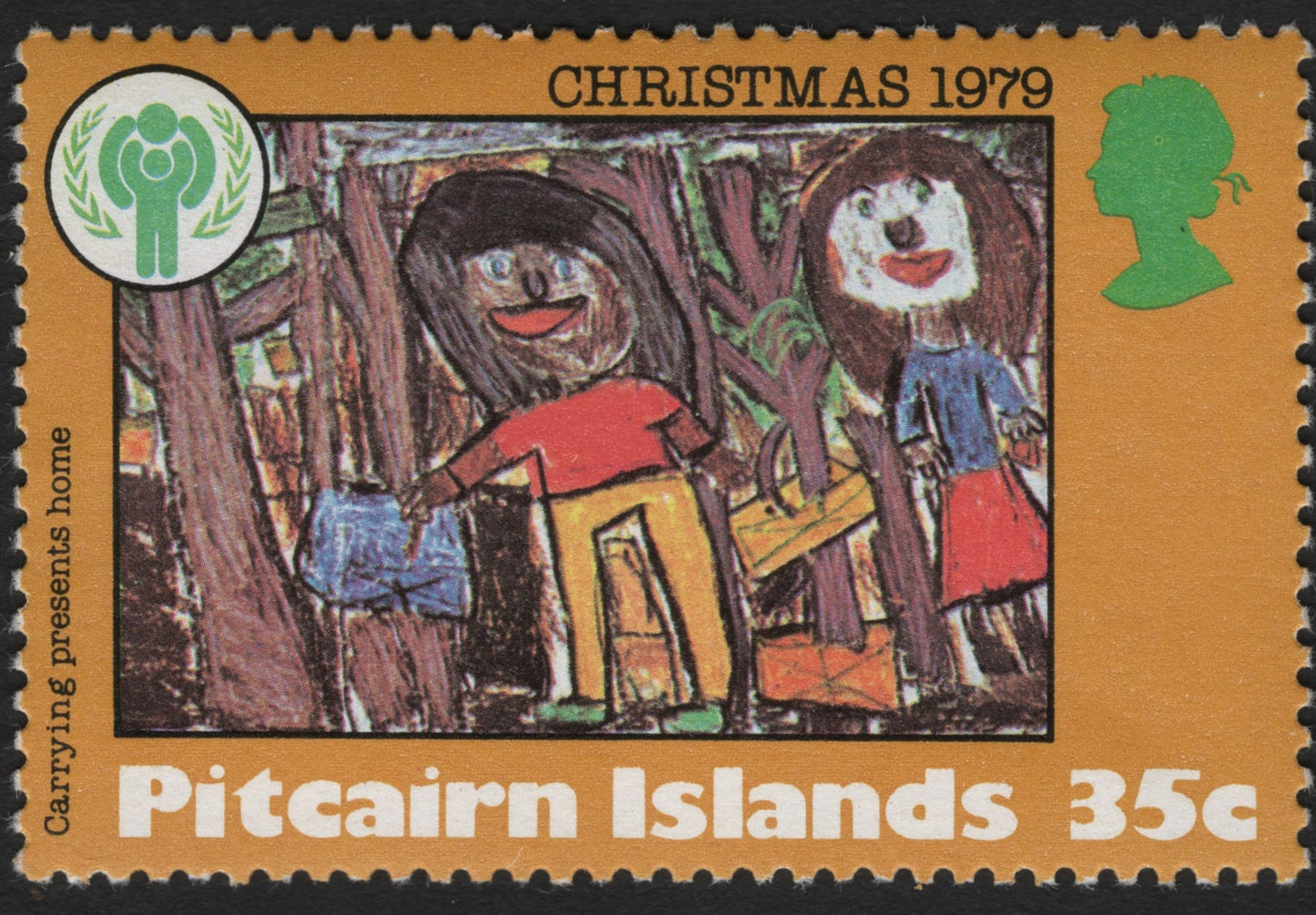 SCG8900 - Pitcairn Islands – Christmas Children’s Art: Carrying Presents Home (1979)
