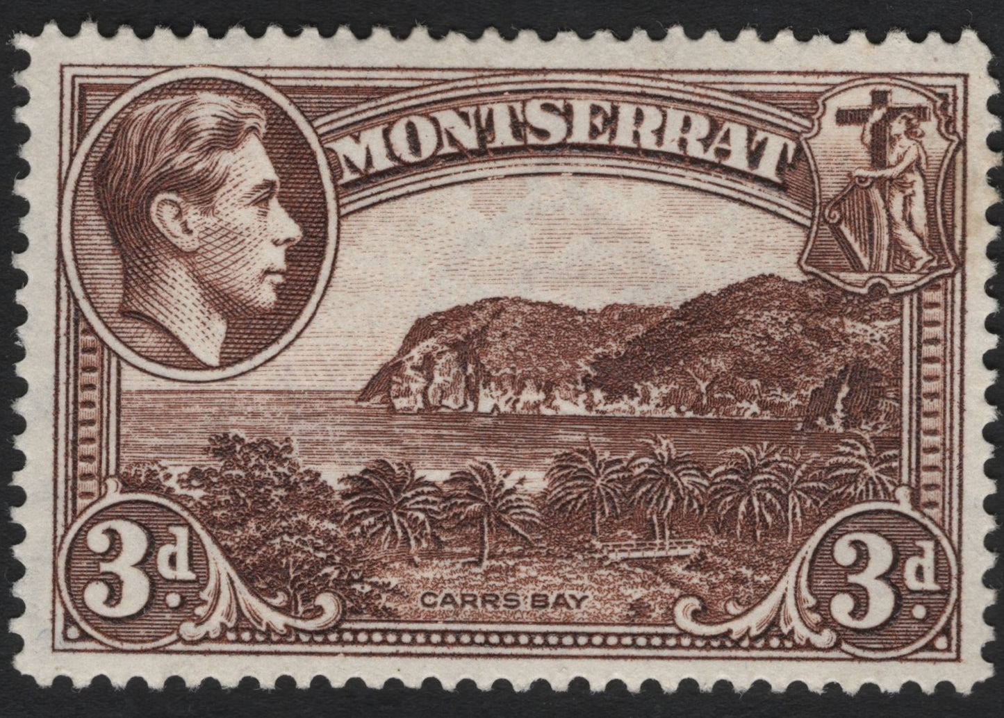 SCG9082 - Montserrat 3d Brown – Carr’s Bay & King George VI (Pictorial Definitive)