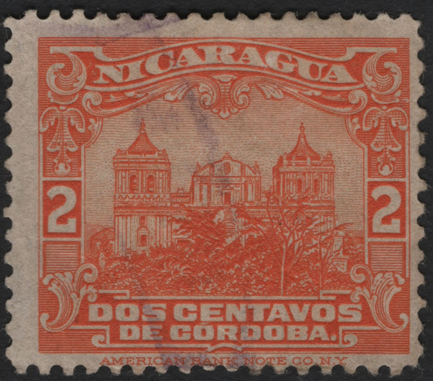 SCG9089 - Nicaragua 2 Centavos – León Cathedral (c.1930s)