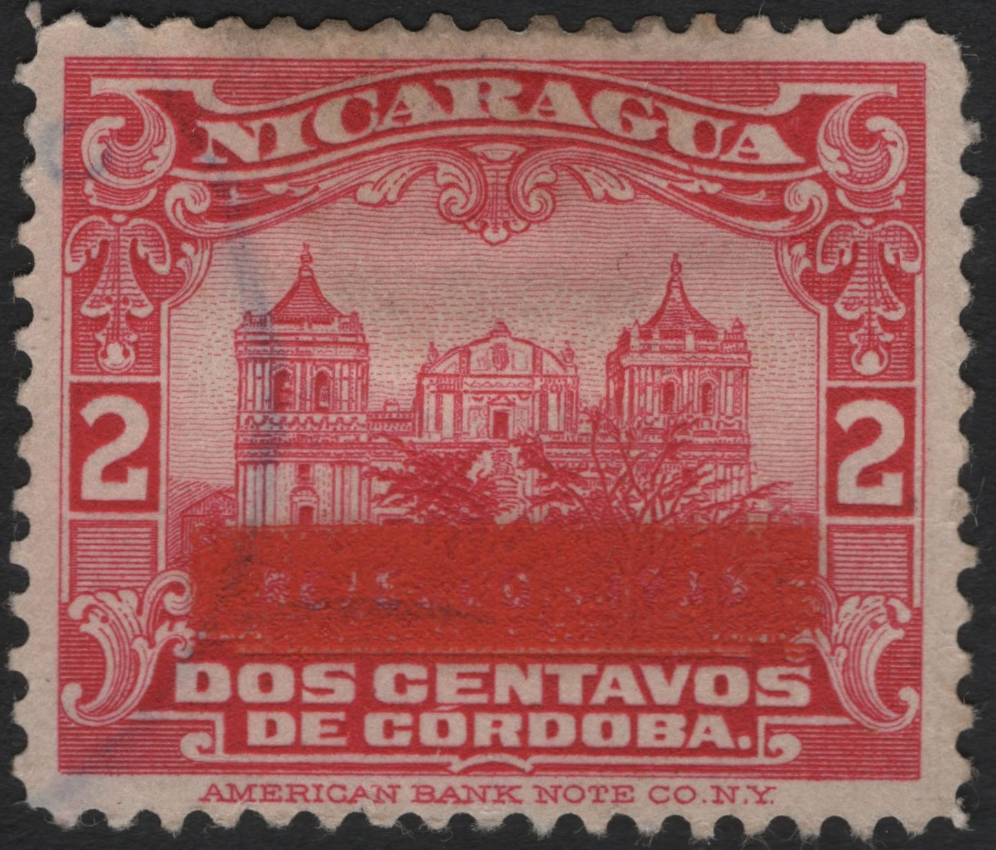 SCG9090 - Nicaragua 2 Centavos “León Cathedral” (Red), ABNCo Issue