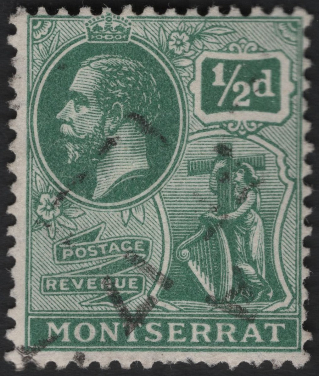 SCG9105 - Montserrat – ½d King George V & Erin with Harp (c.1922–1932)