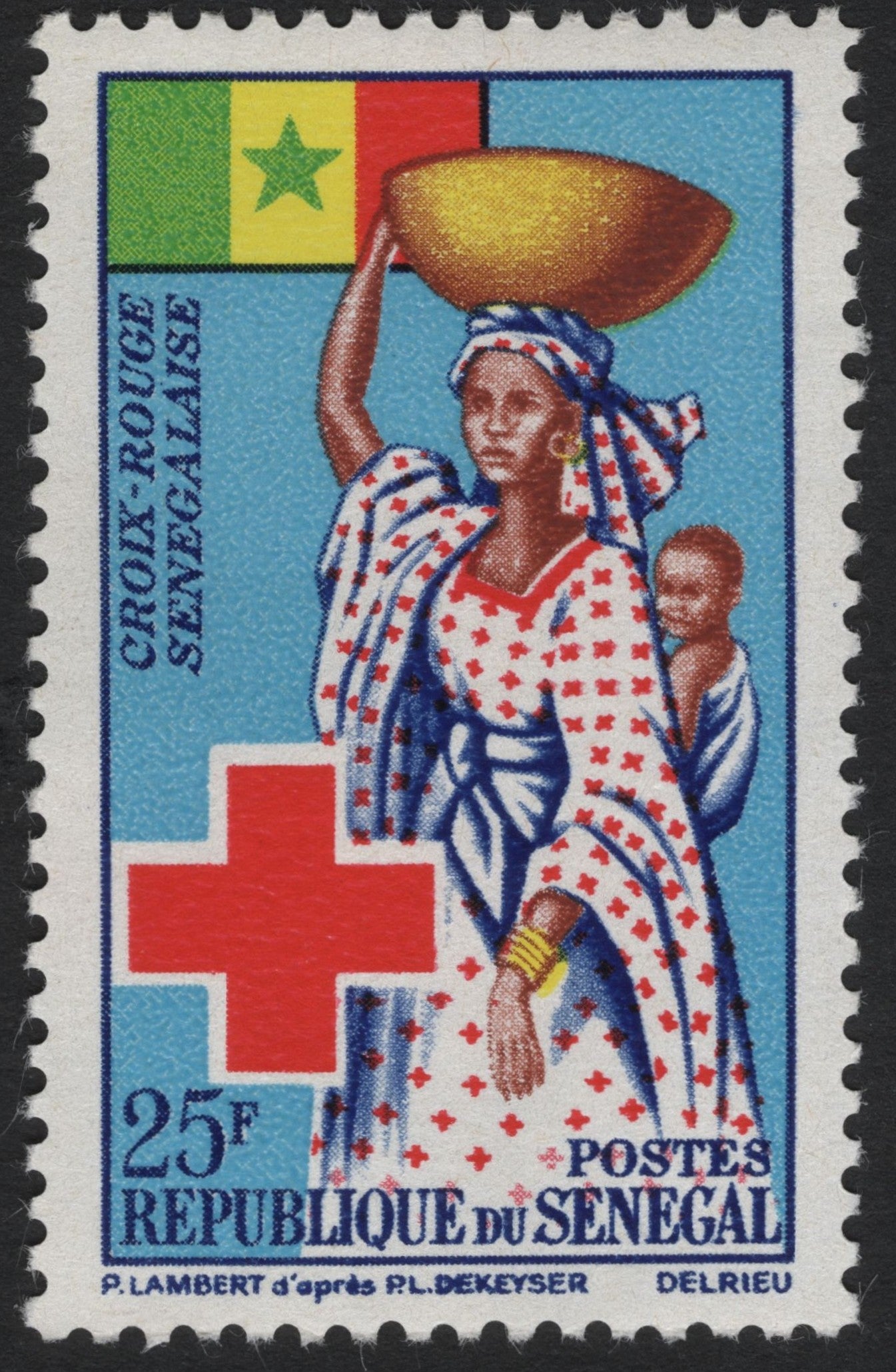 SCG9121 - Senegal – 25F Red Cross Semi-Postal (c. 1960s)