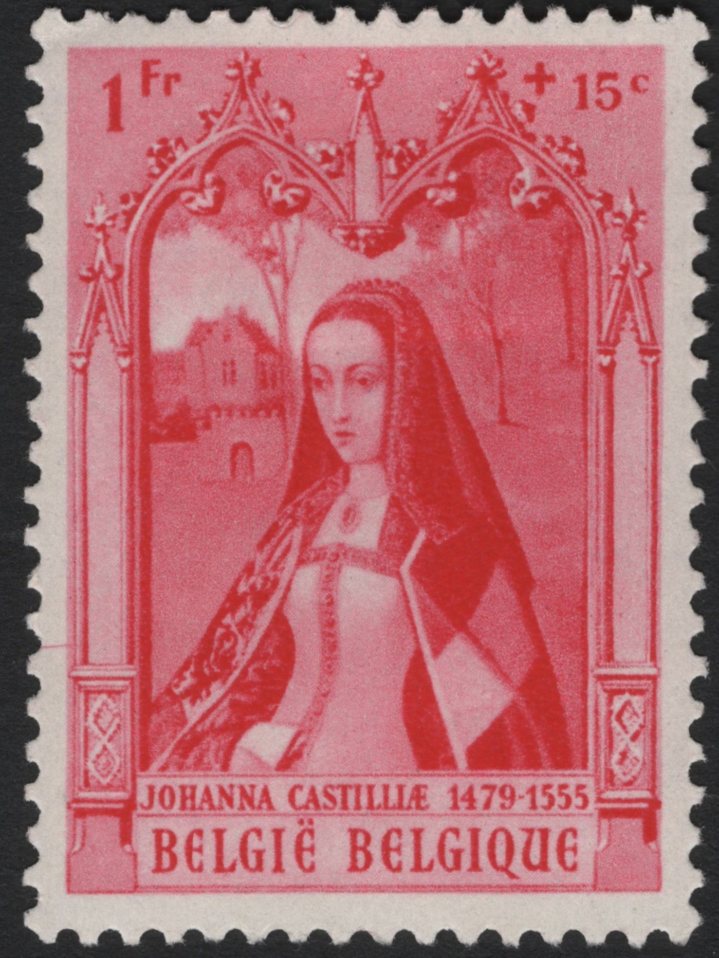 SCG9122 - Belgium 1 Fr + 15 c “Johanna of Castile” Red Cross Semi-Postal (1960s)