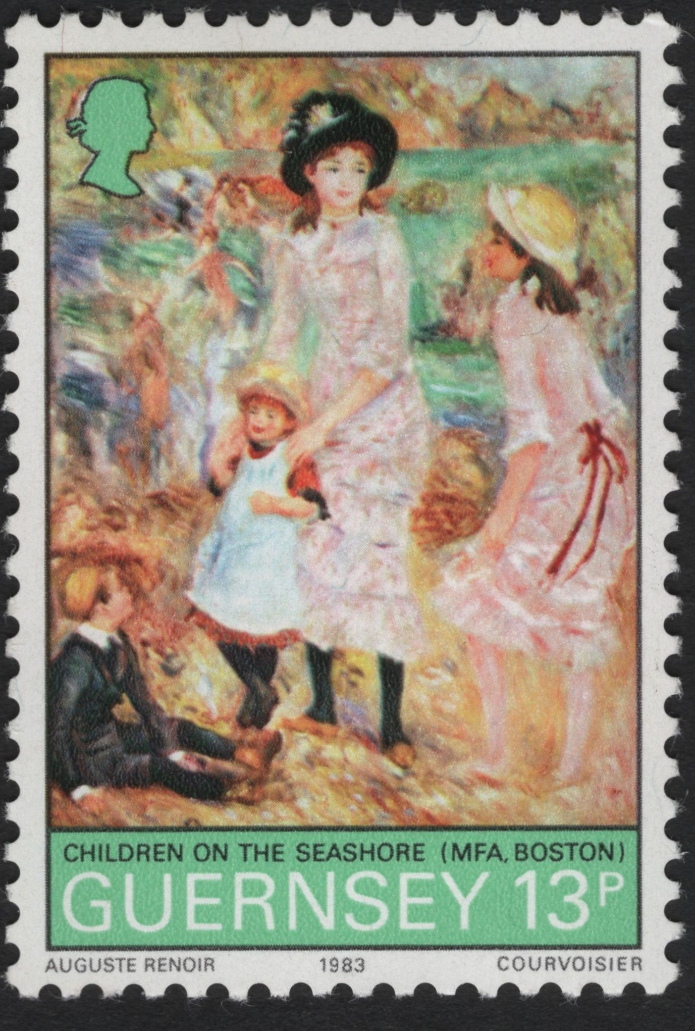 SCG9125 - Guernsey 1983 – Children on the Seashore by Auguste Renoir (13p)