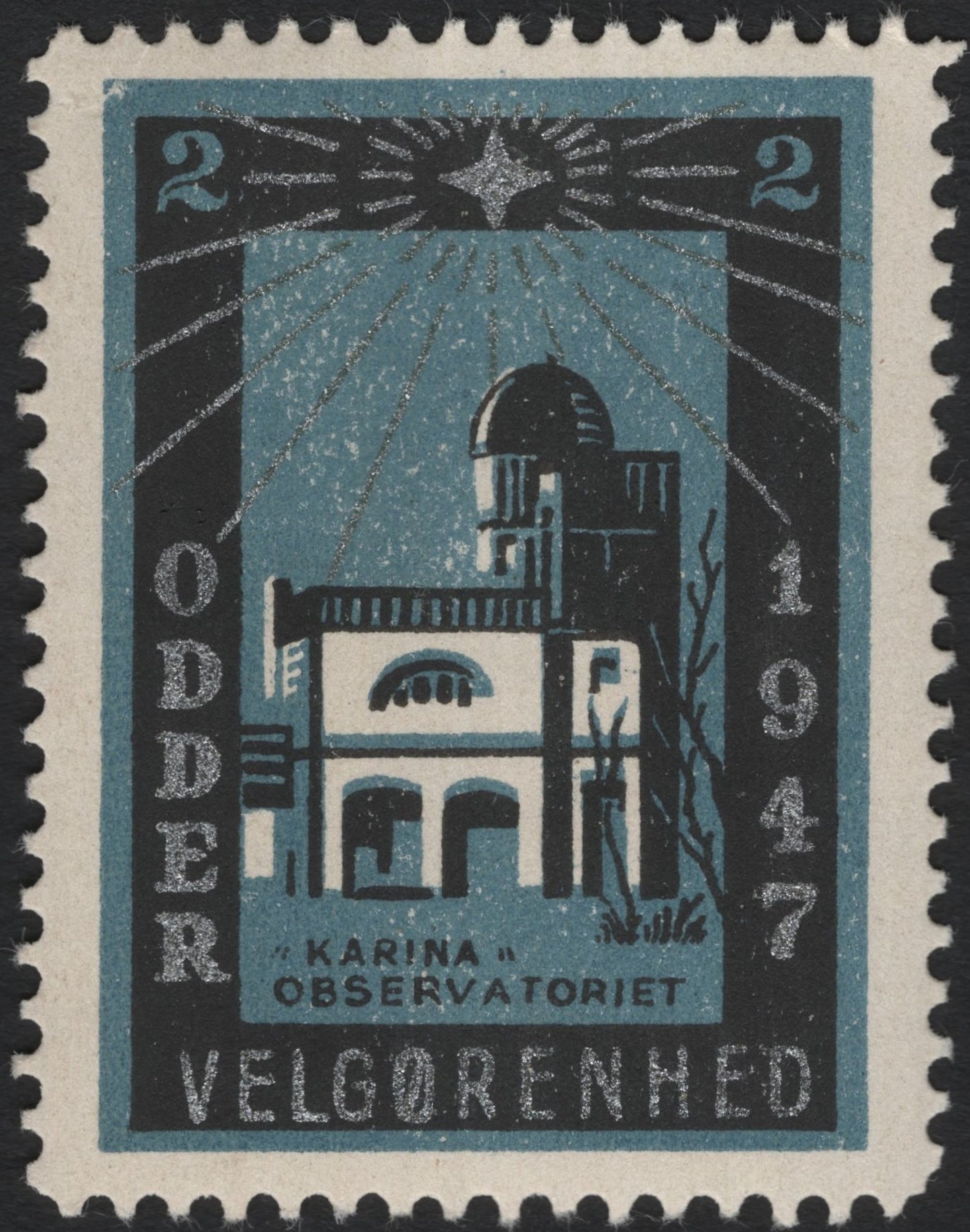 SCG9128 - Denmark 1947 “Karina Observatoriet” Velgørenhed Charity Label – Odder Issue
