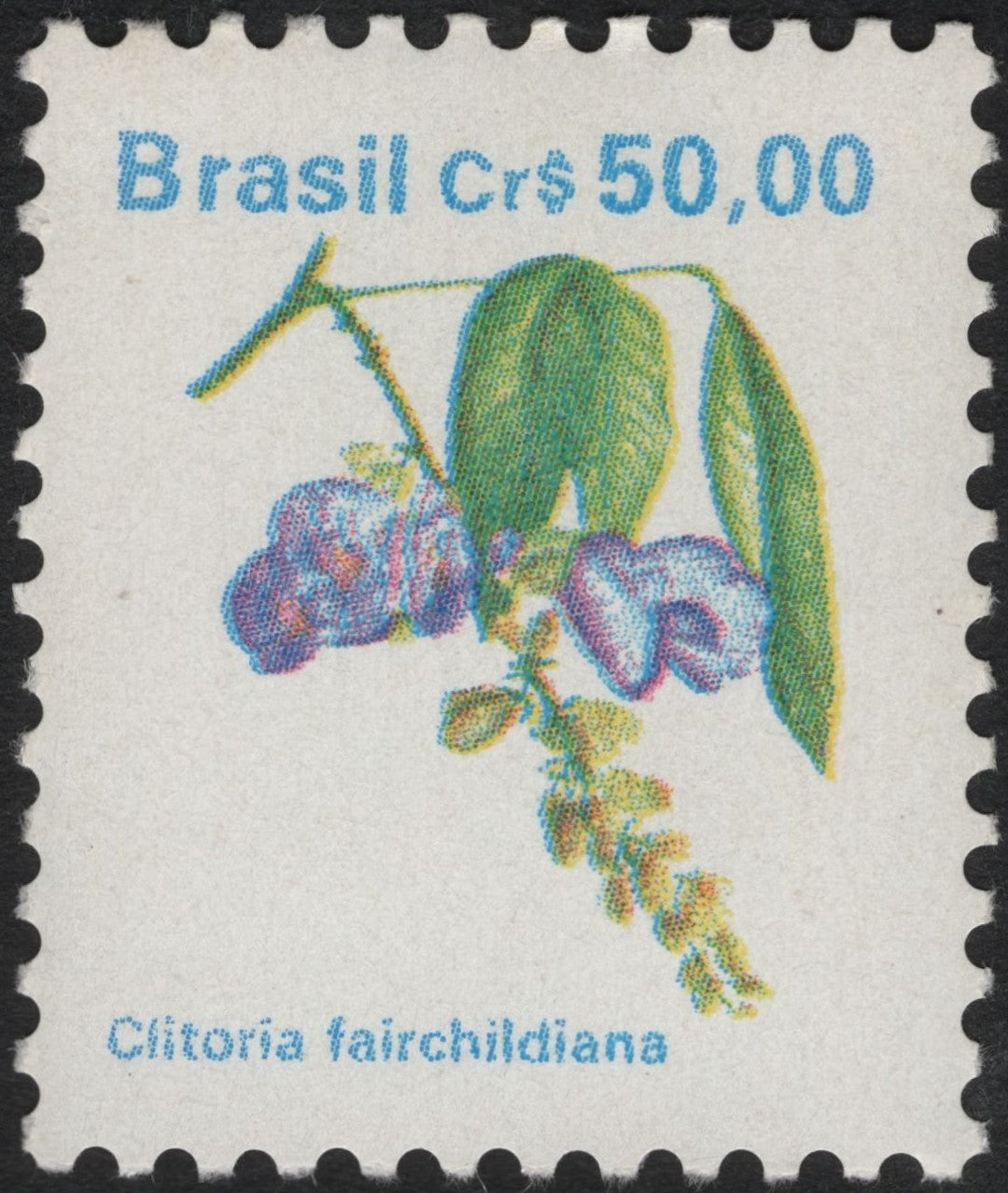 SCG9111 - Brazil 50 Cruzeiros – Clitoria fairchildiana Wildflower Issue