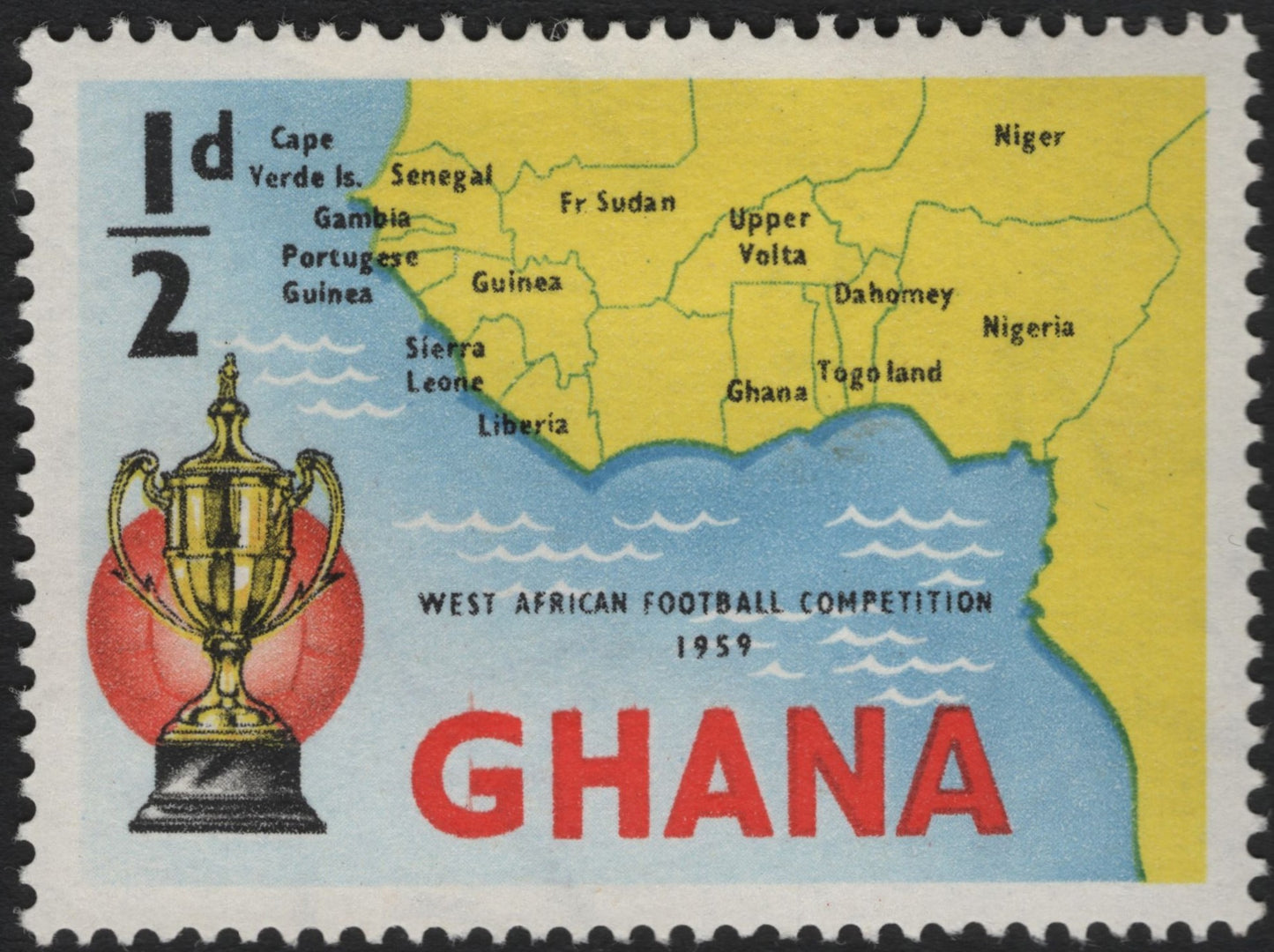 SCG9219 - Ghana 1959 West African Football Competition – ½d Commemorative Issue