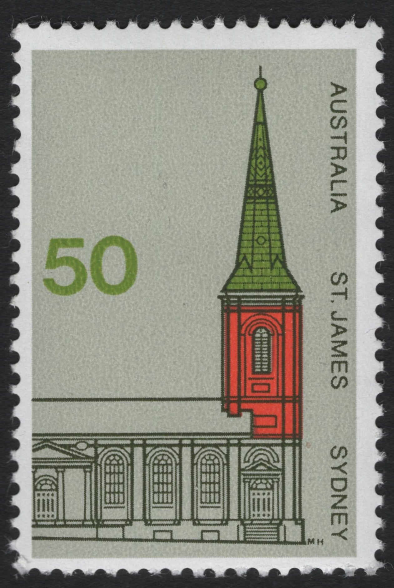 SCG9444 - 🇦🇺 Australia 1970 – St. James Church, Sydney – 50c