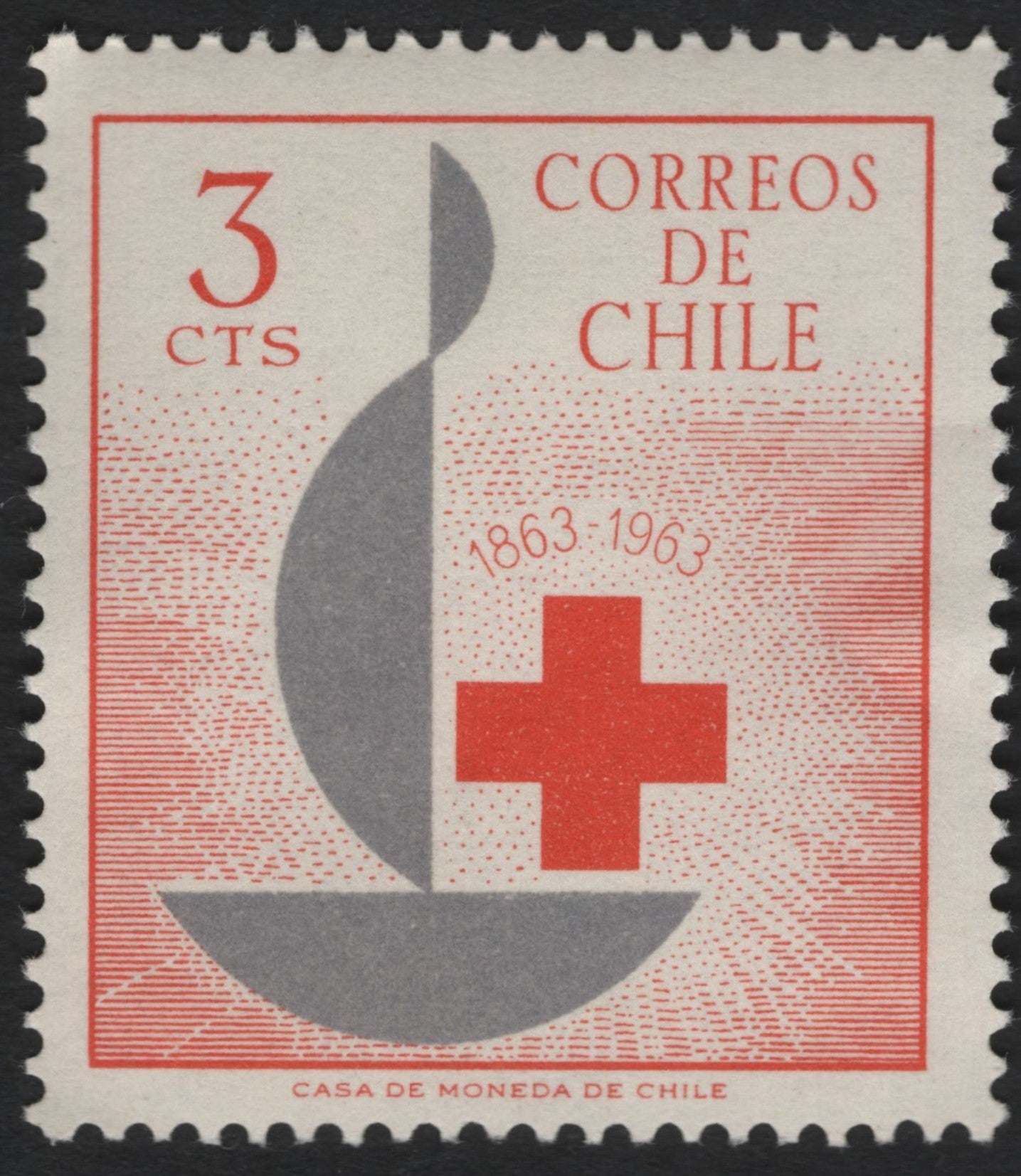 SCG9449 - Chile – 1963 Red Cross Centennial, 3 Centavos