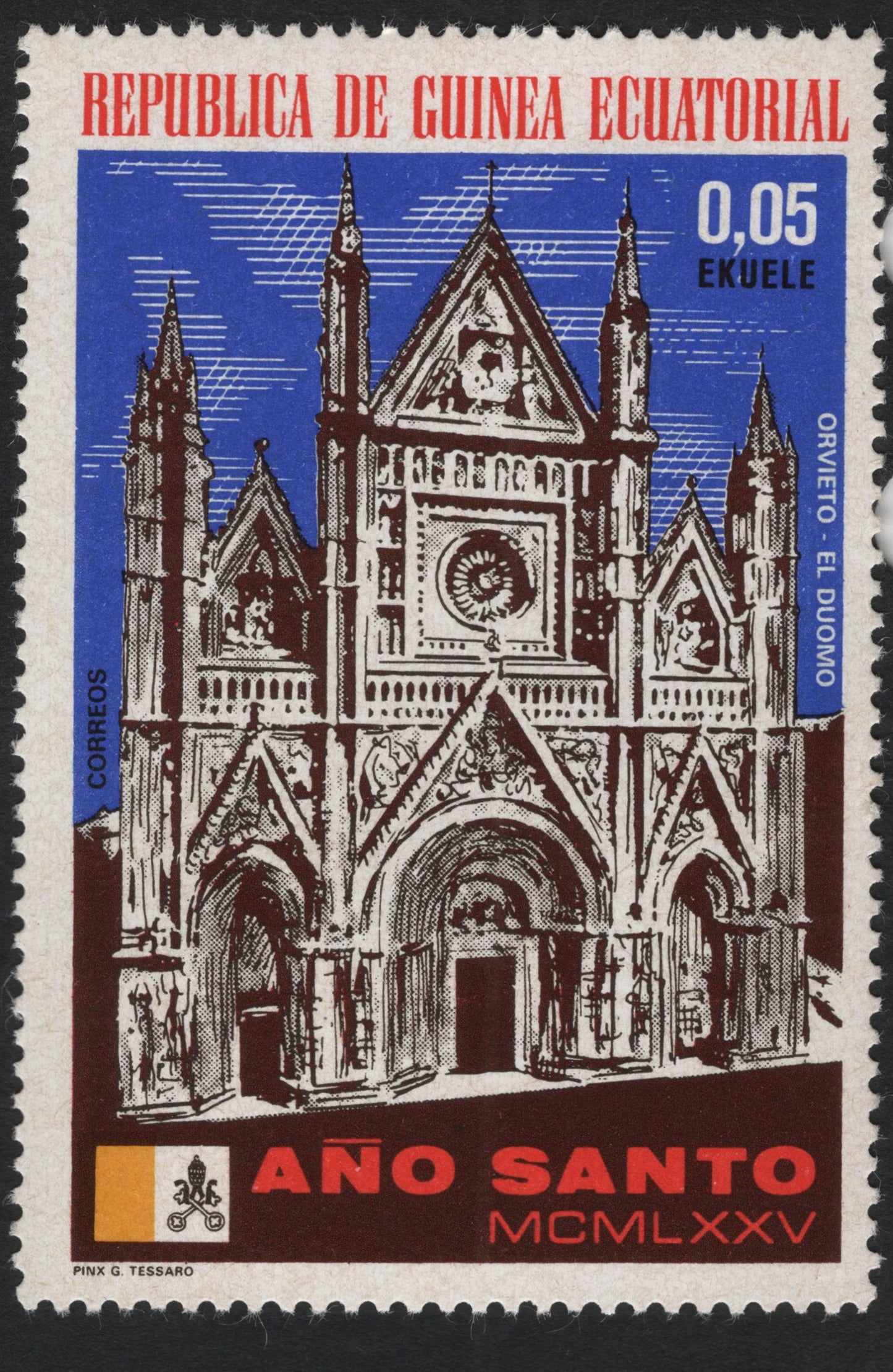 SCG9461 - Equatorial Guinea 1975 – Orvieto Cathedral “El Duomo” (Holy Year Issue)